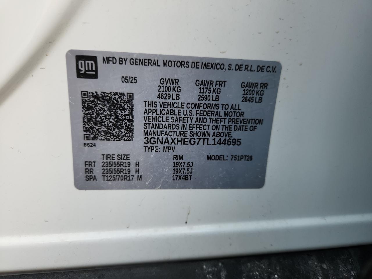 2026 Chevrolet Equinox Lt Белый vin: 3GNAXHEG7TL144695