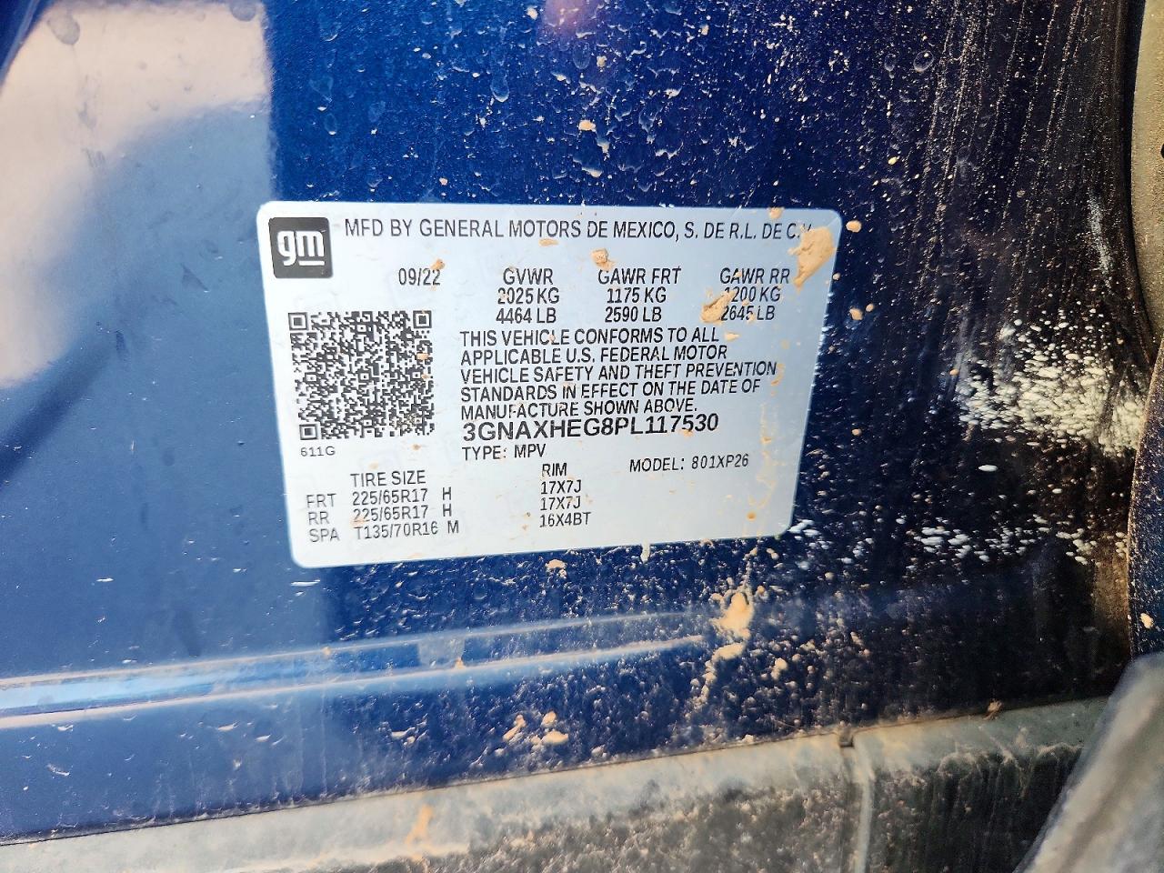 2023 Chevrolet Equinox Ls Blue vin: 3GNAXHEG8PL117530