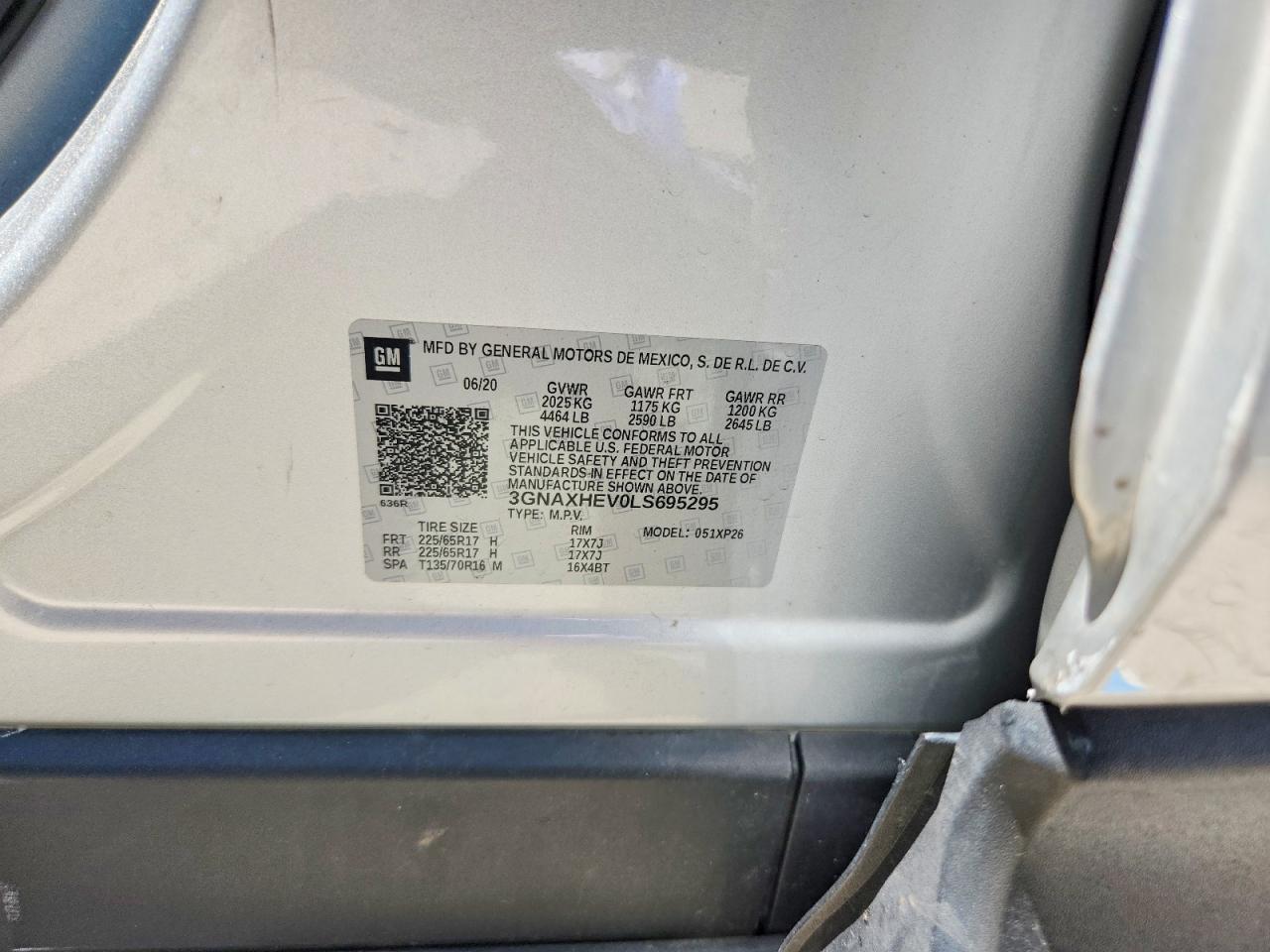 2020 Chevrolet Equinox Ls Silver vin: 3GNAXHEV0LS695295