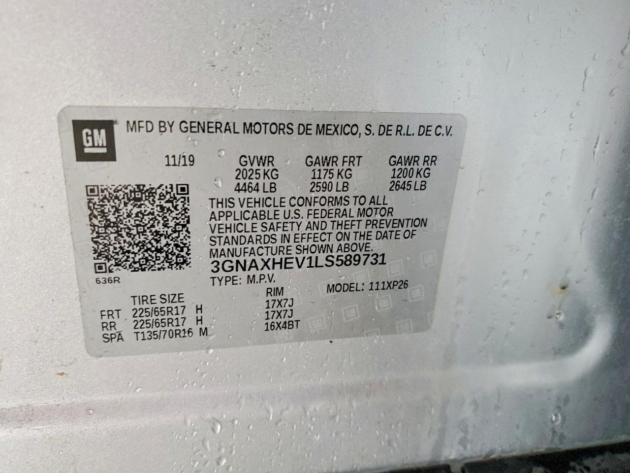 2020 Chevrolet Equinox Ls Серебряный vin: 3GNAXHEV1LS589731