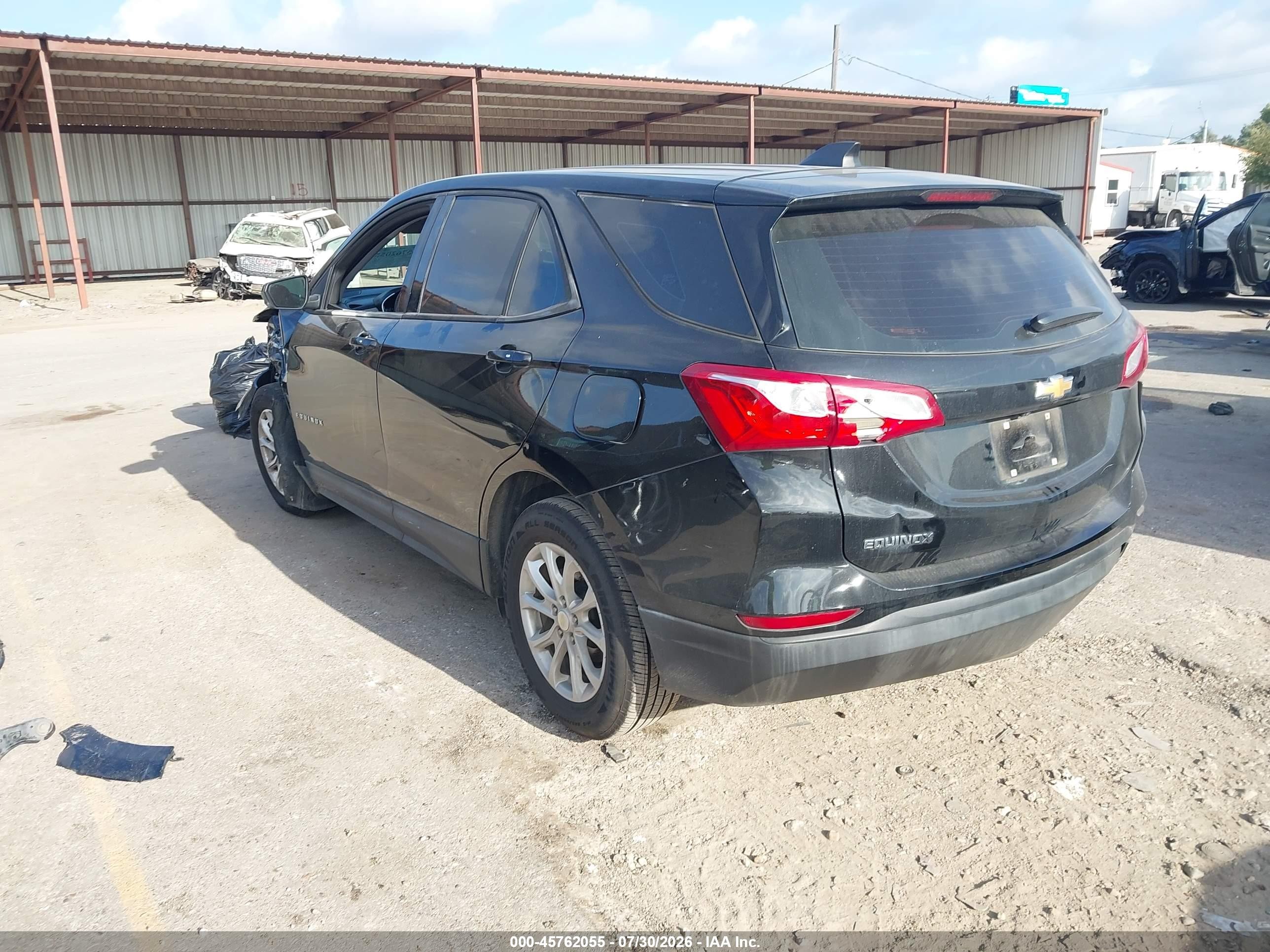 2019 Chevrolet Equinox Ls Black vin: 3GNAXHEV3KL104675