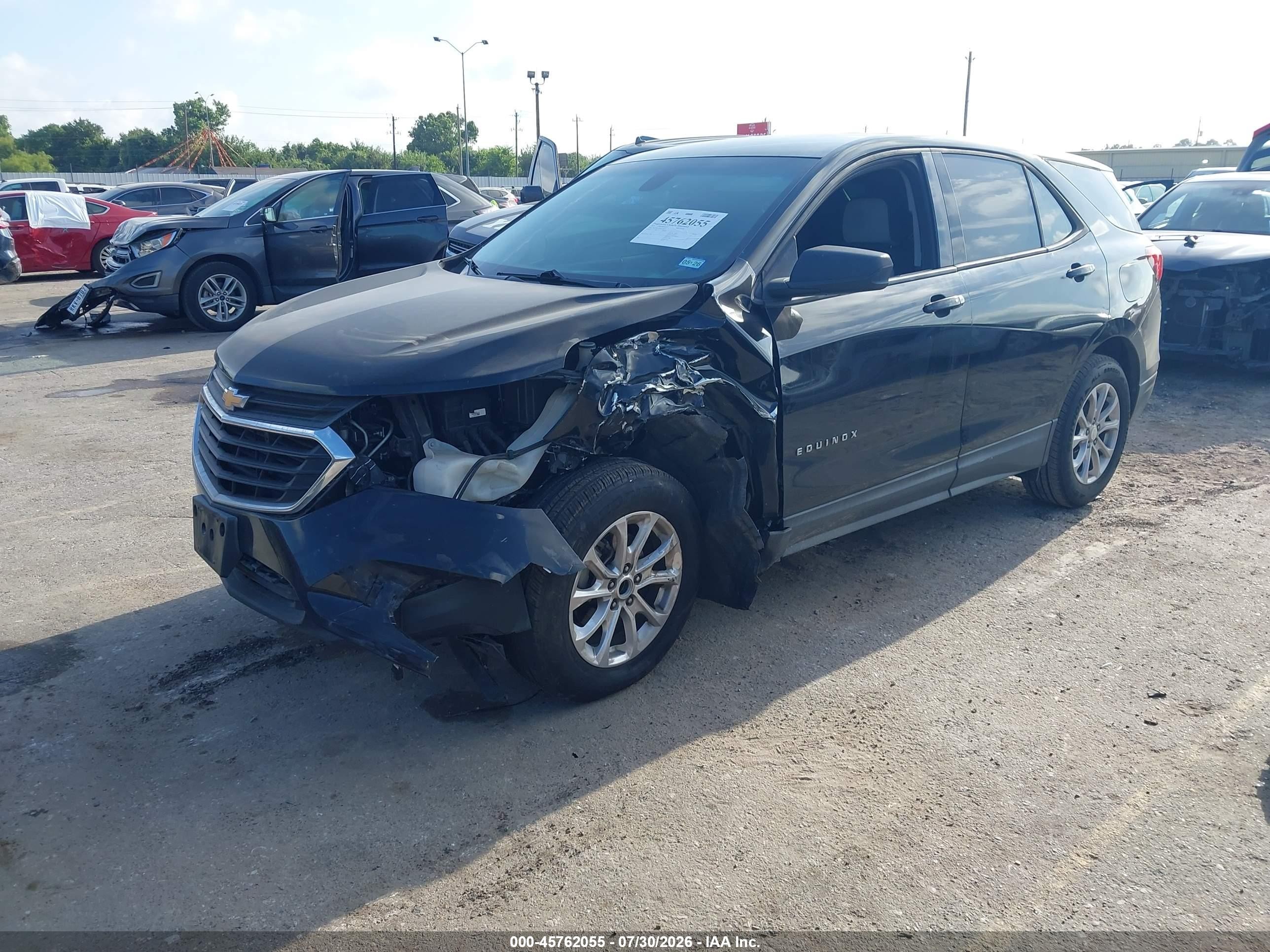 2019 Chevrolet Equinox Ls Black vin: 3GNAXHEV3KL104675