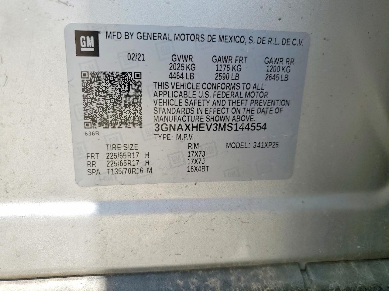 2021 Chevrolet Equinox Ls Silver vin: 3GNAXHEV3MS144554