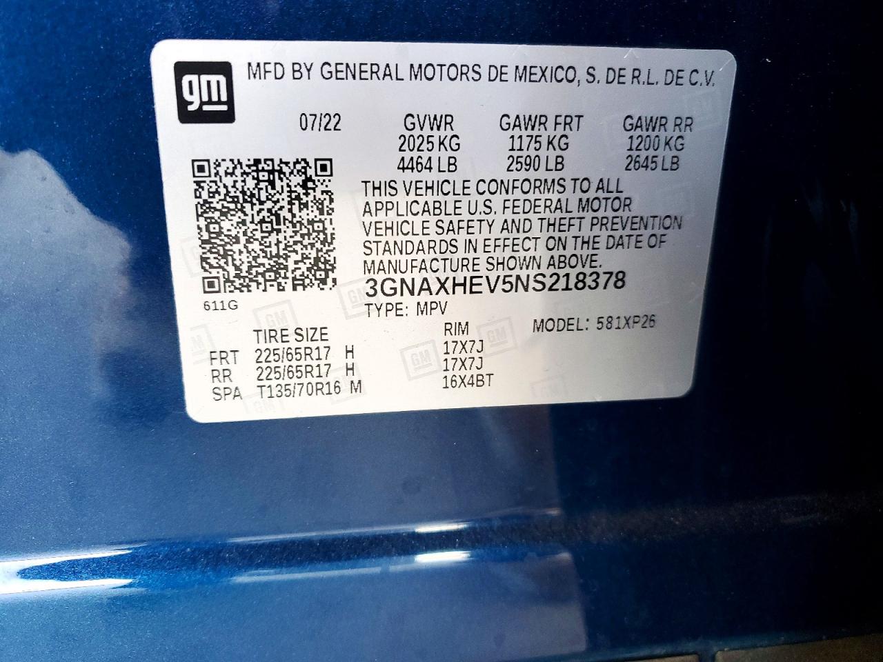 2022 Chevrolet Equinox Ls Синий vin: 3GNAXHEV5NS218378