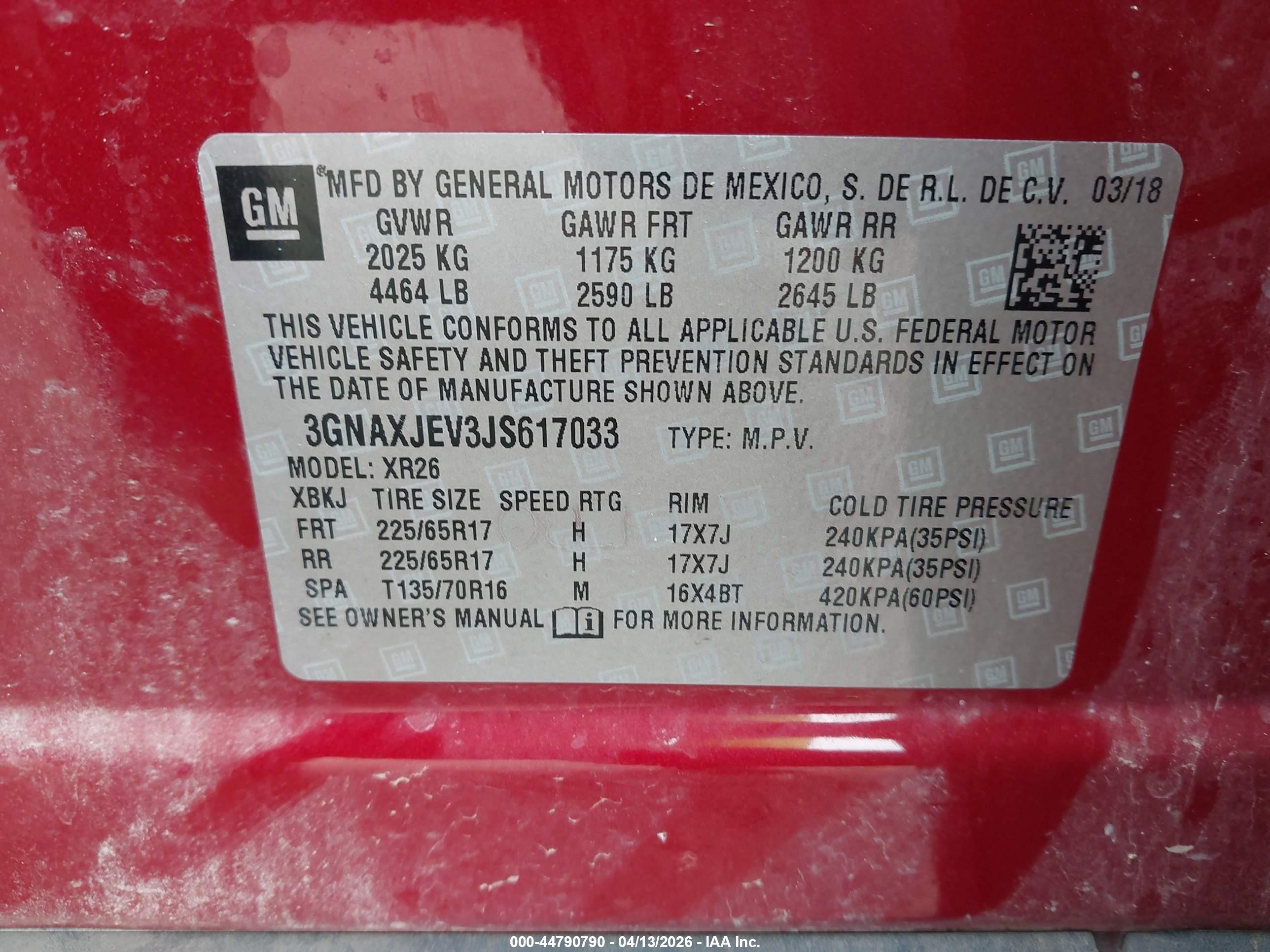 2018 Chevrolet Equinox Lt Red vin: 3GNAXJEV3JS617033