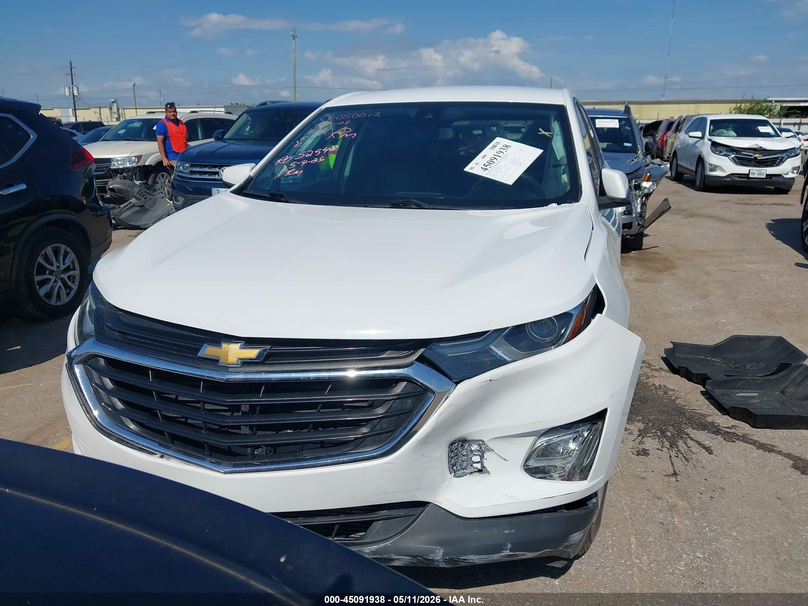 2020 Chevrolet Equinox Fwd 2fl Белый vin: 3GNAXJEV4LS574227