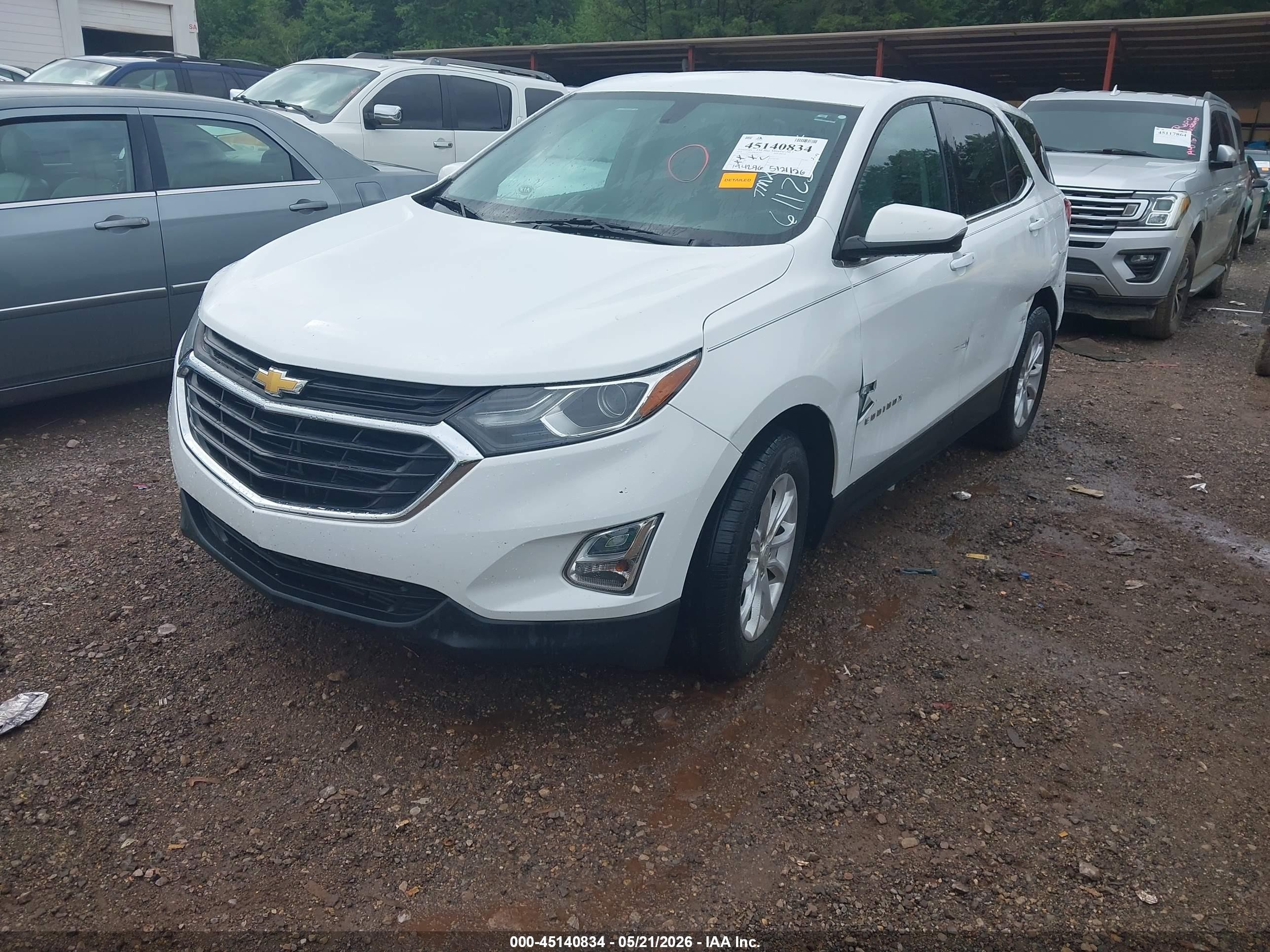 2018 Chevrolet Equinox Lt White vin: 3GNAXJEV5JS611234