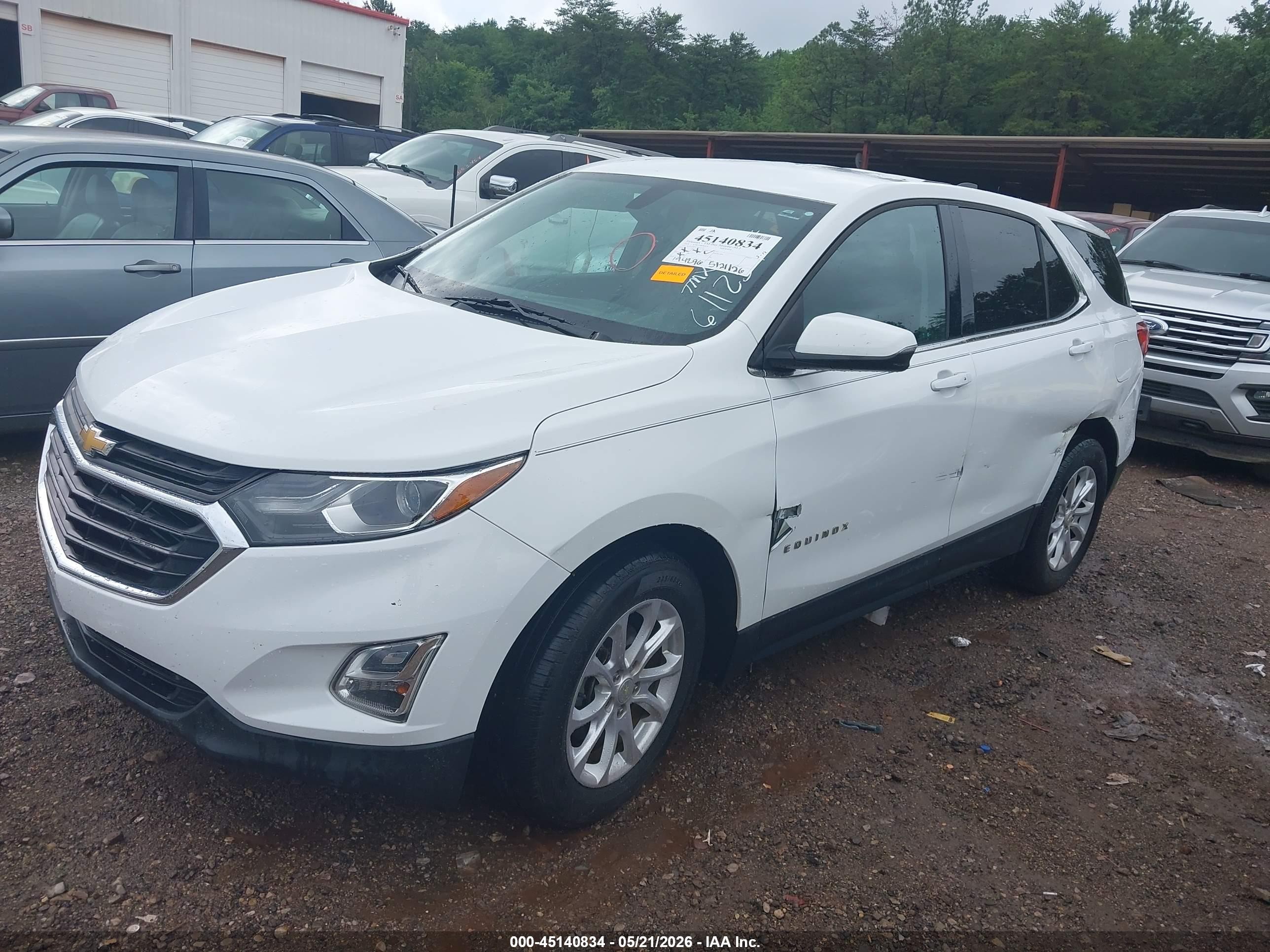 2018 Chevrolet Equinox Lt White vin: 3GNAXJEV5JS611234