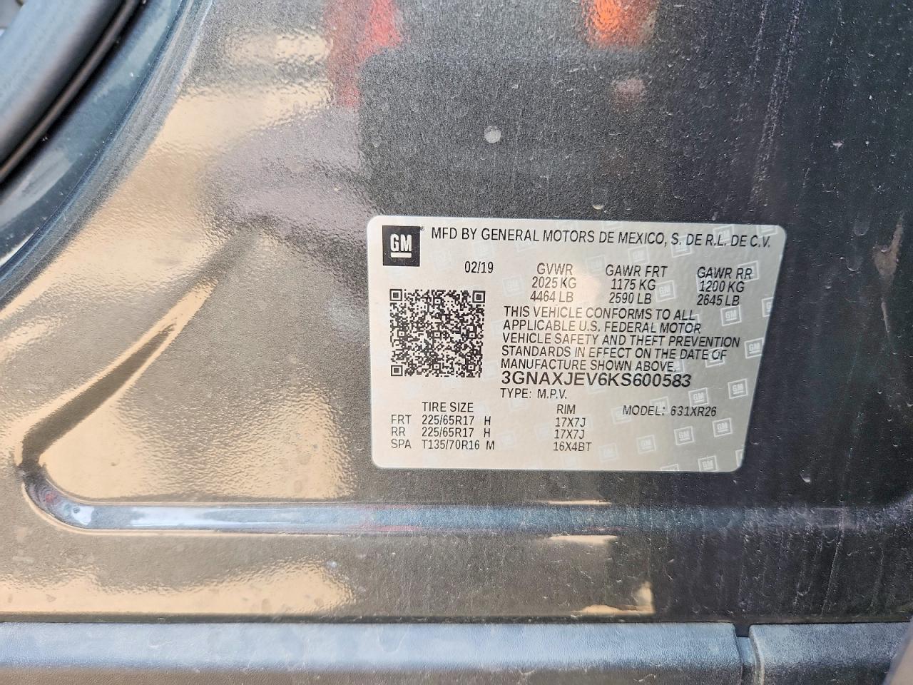 2019 Chevrolet Equinox Lt Gray vin: 3GNAXJEV6KS600583
