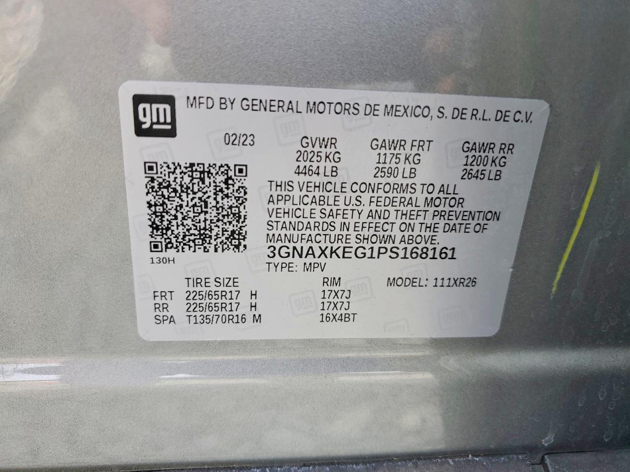 2023 Chevrolet Equinox Lt Серебряный vin: 3GNAXKEG1PS168161