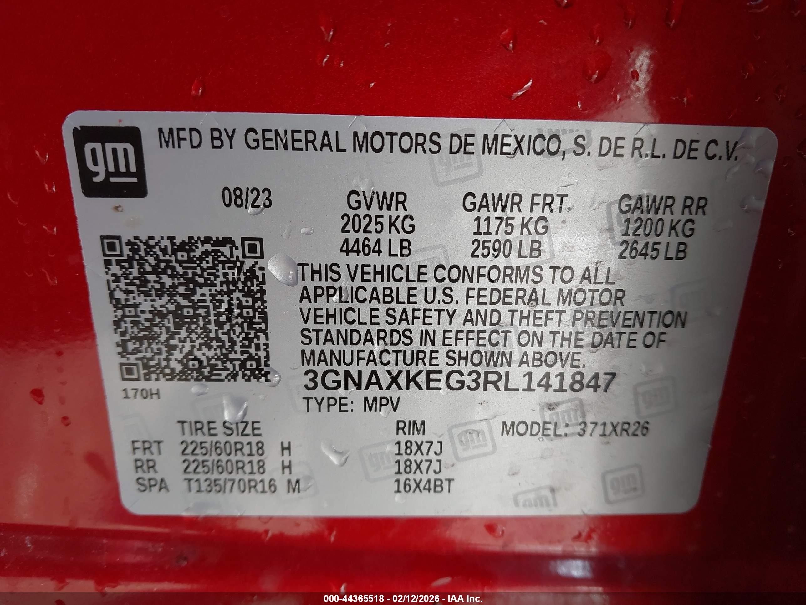 2024 Chevrolet Equinox Fwd Lt Красный vin: 3GNAXKEG3RL141847