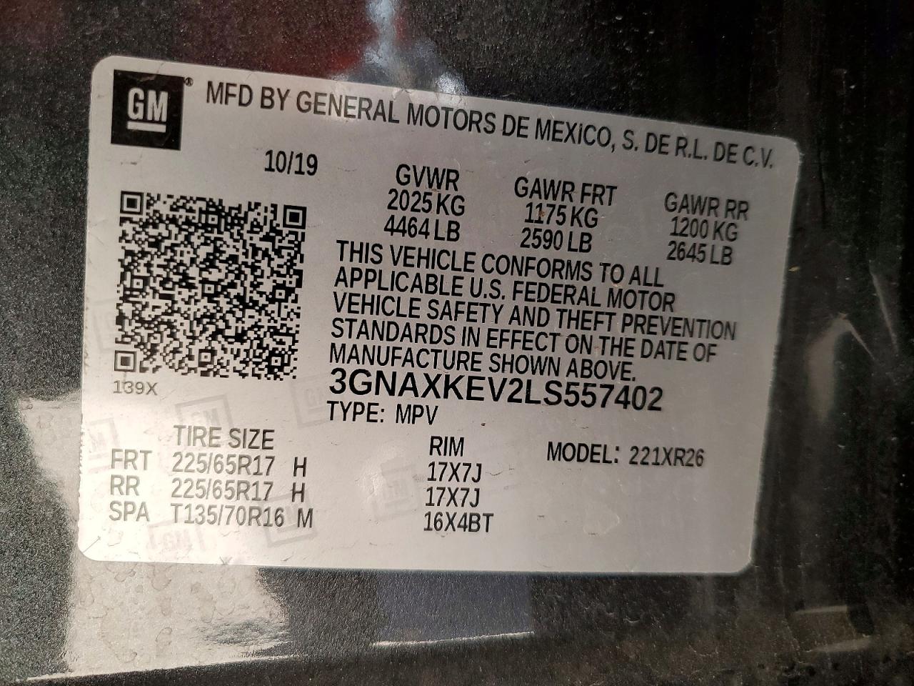 2020 Chevrolet Equinox Lt Gray vin: 3GNAXKEV2LS557402
