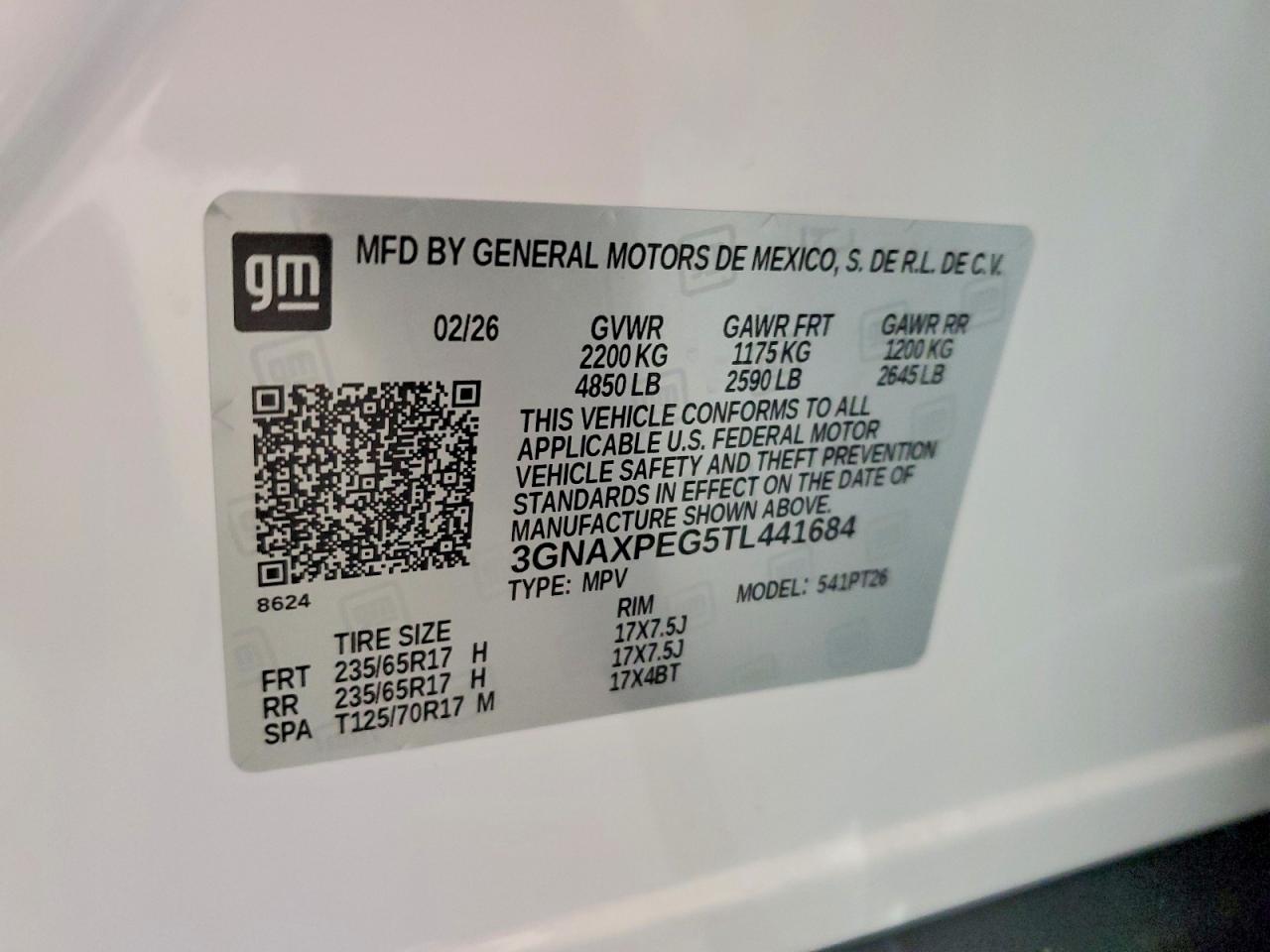2026 Chevrolet Equinox Lt White vin: 3GNAXPEG5TL441684