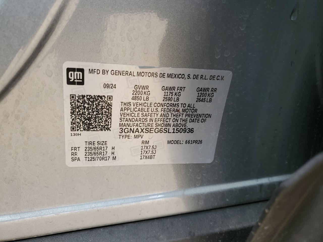 2025 Chevrolet Equinox Activ Silver vin: 3GNAXSEG6SL150936