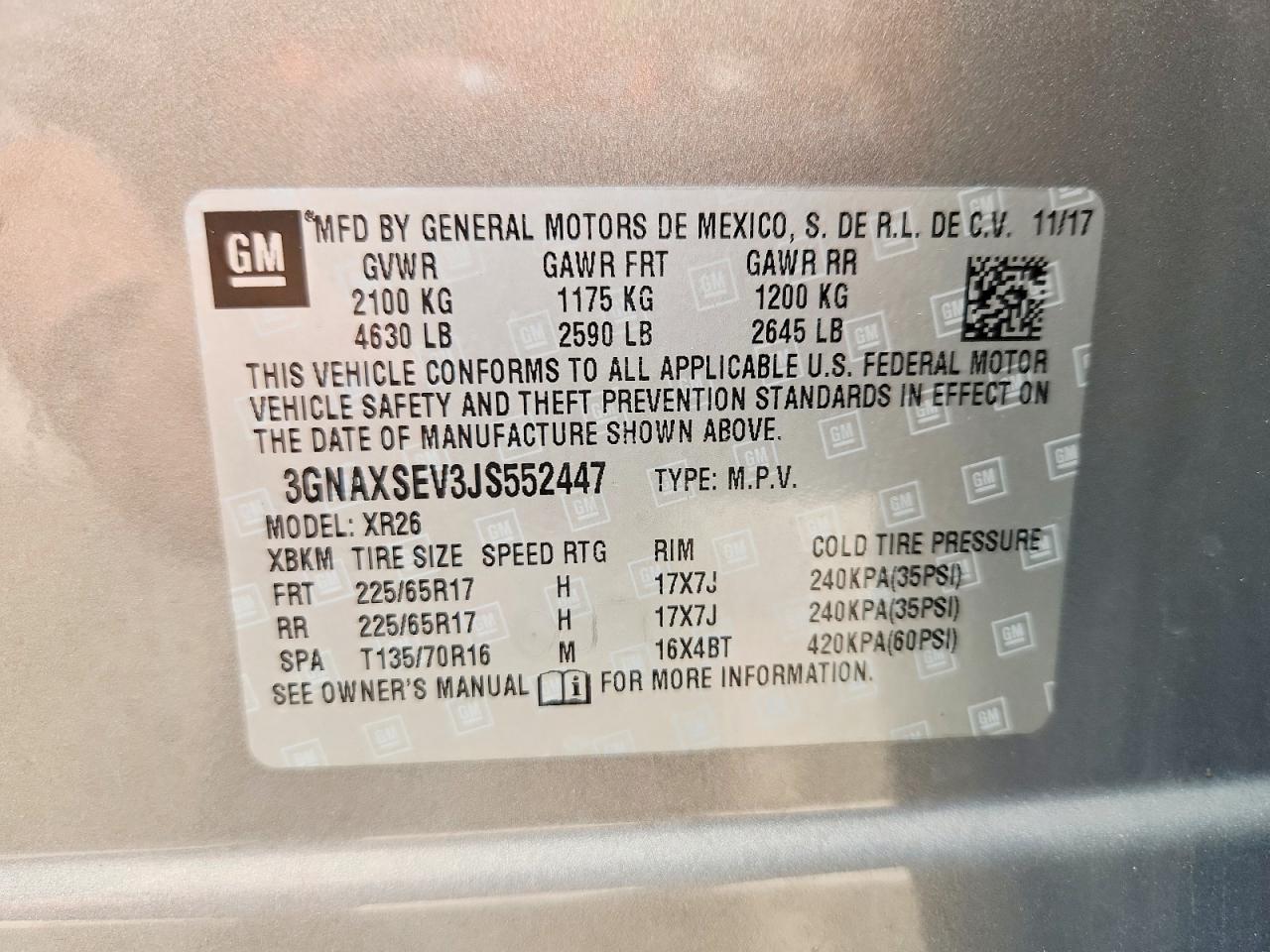 2018 Chevrolet Equinox Lt Gray vin: 3GNAXSEV3JS552447