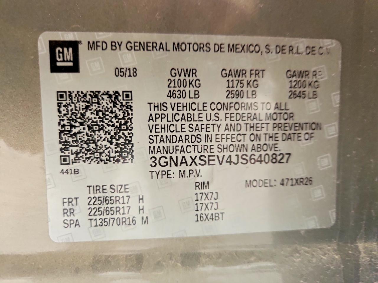 2018 Chevrolet Equinox Lt Gray vin: 3GNAXSEV4JS640827