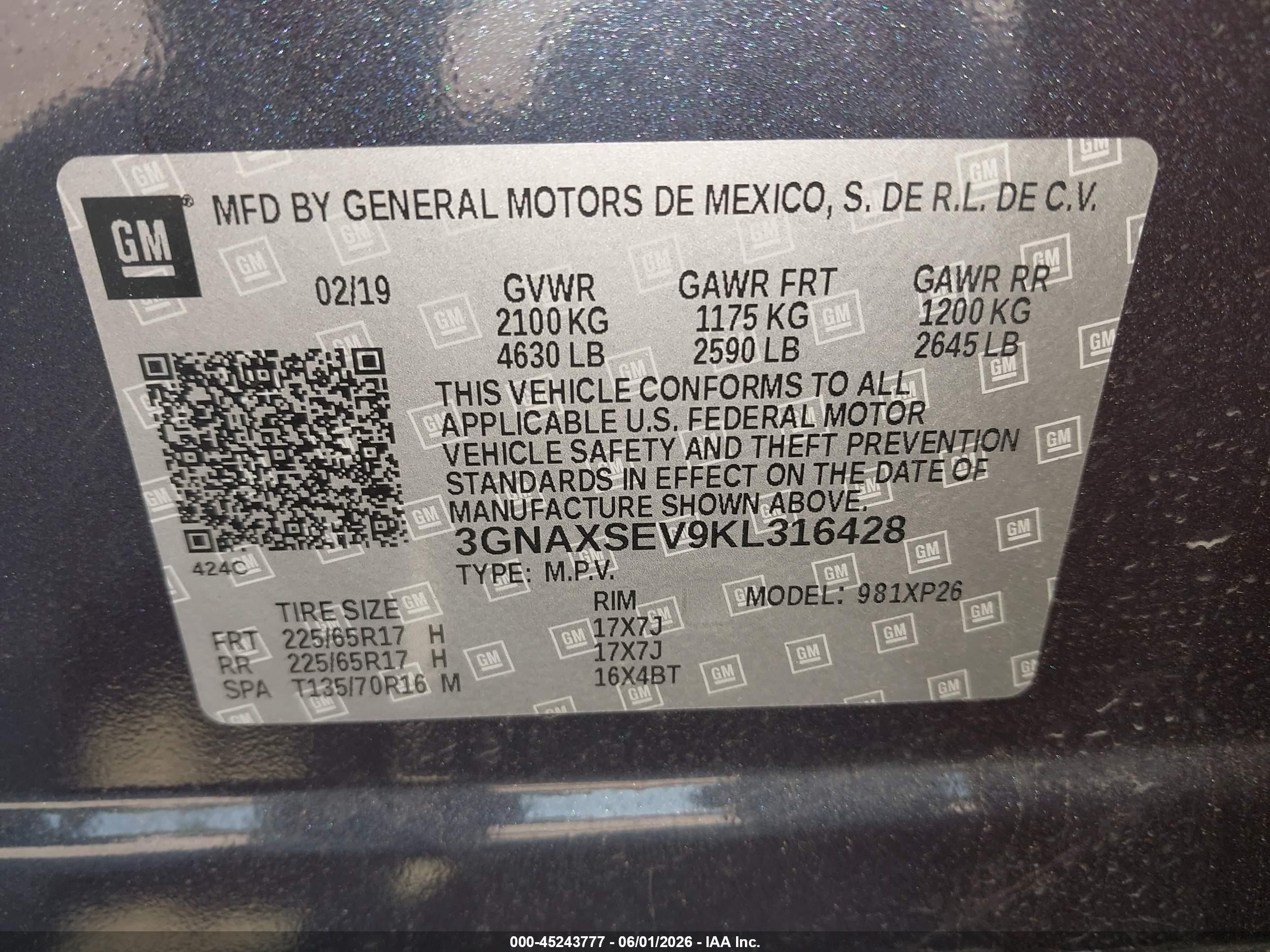 2019 Chevrolet Equinox Ls Purple vin: 3GNAXSEV9KL316428