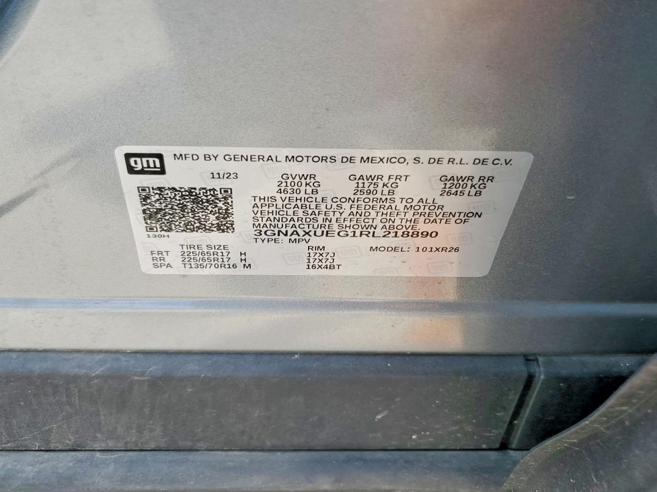 2024 Chevrolet Equinox Lt Gray vin: 3GNAXUEG1RL218890