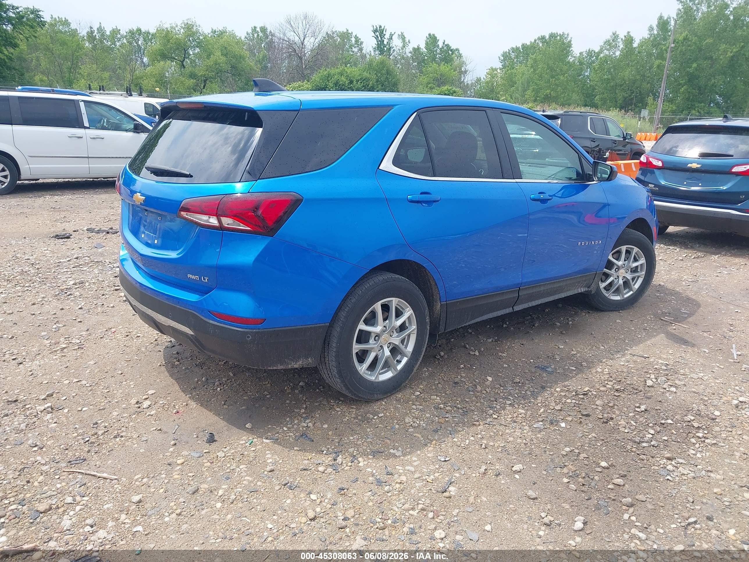 2024 Chevrolet Equinox Awd Lt Синий vin: 3GNAXUEG4RS137811