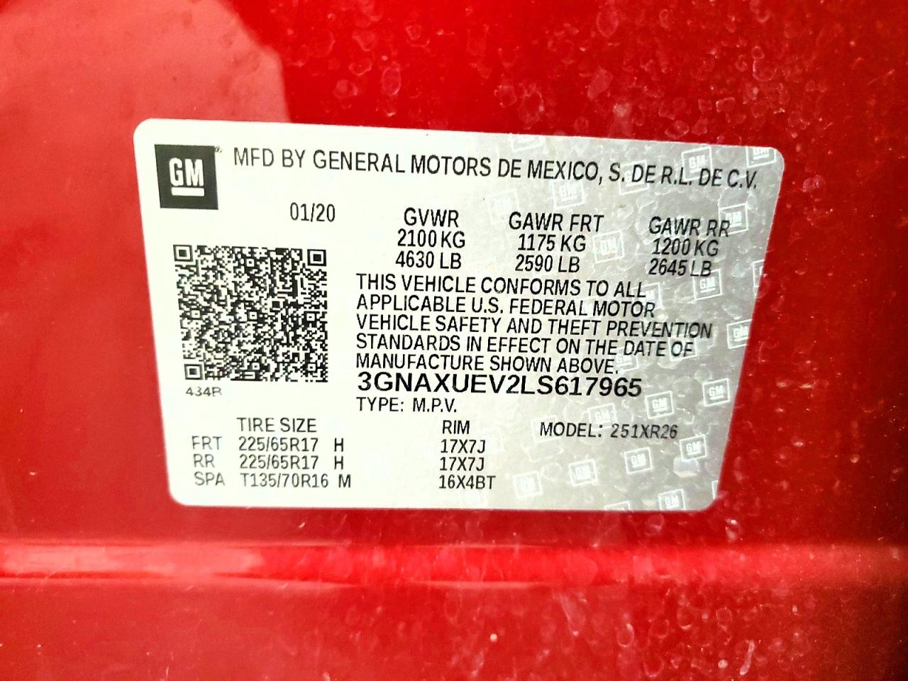 2020 Chevrolet Equinox Lt Красный vin: 3GNAXUEV2LS617965