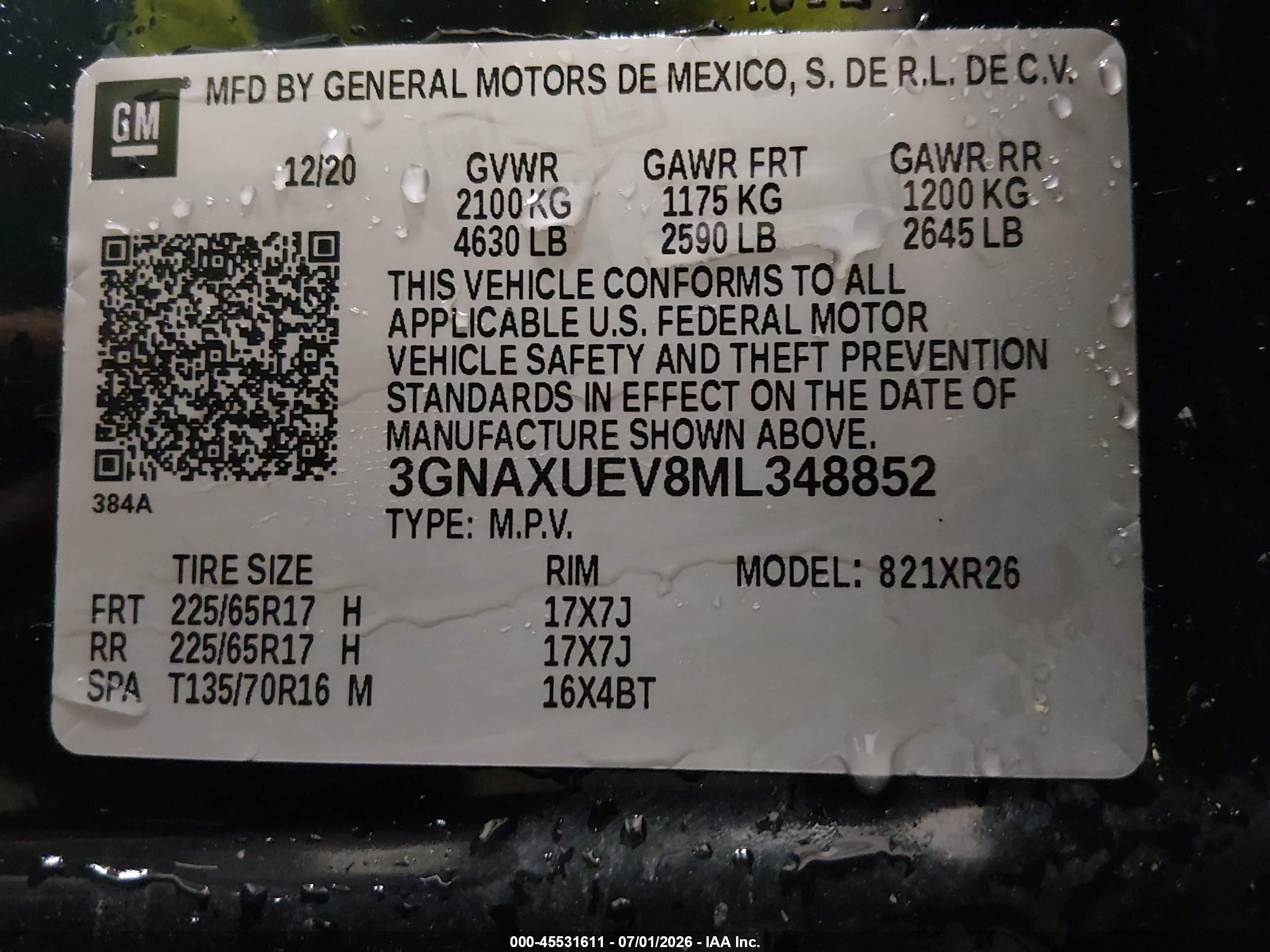2021 Chevrolet Equinox Awd Lt Черный vin: 3GNAXUEV8ML348852