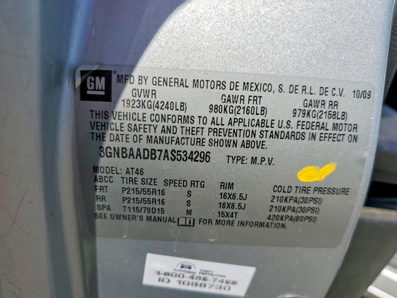 2010 Chevrolet Hhr Ls Silver vin: 3GNBAADB7AS534296