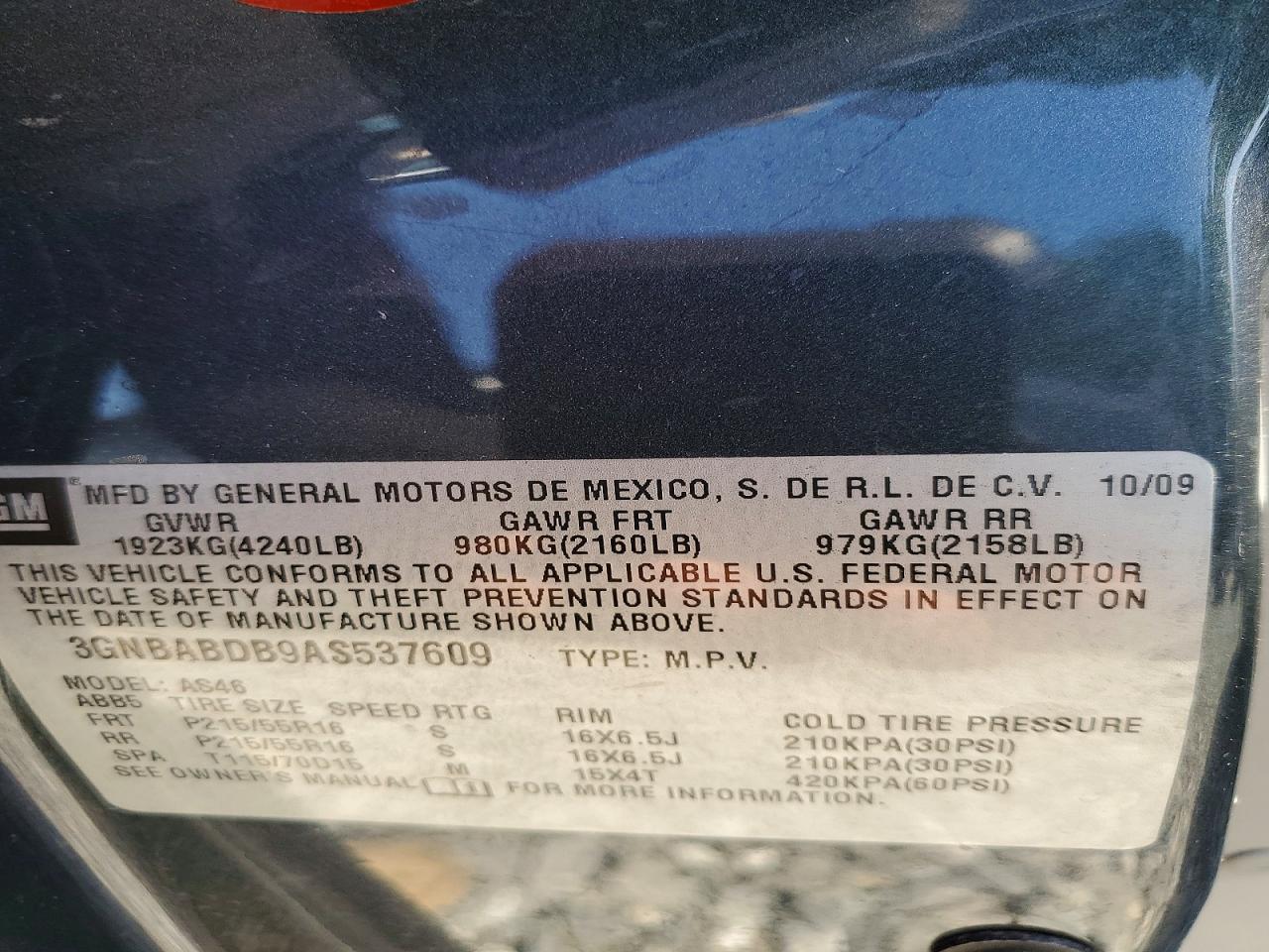 2010 Chevrolet Hhr Lt Gray vin: 3GNBABDB9AS537609