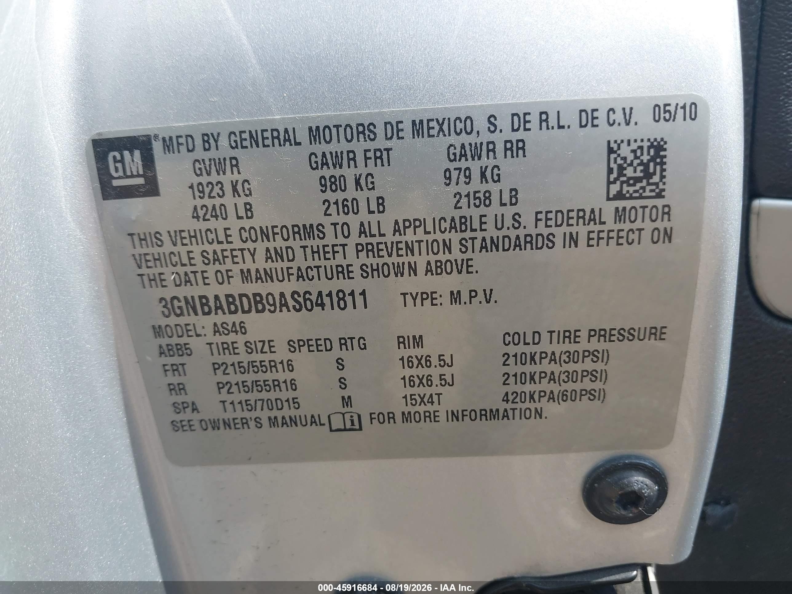 2010 Chevrolet Hhr Lt Silver vin: 3GNBABDB9AS641811