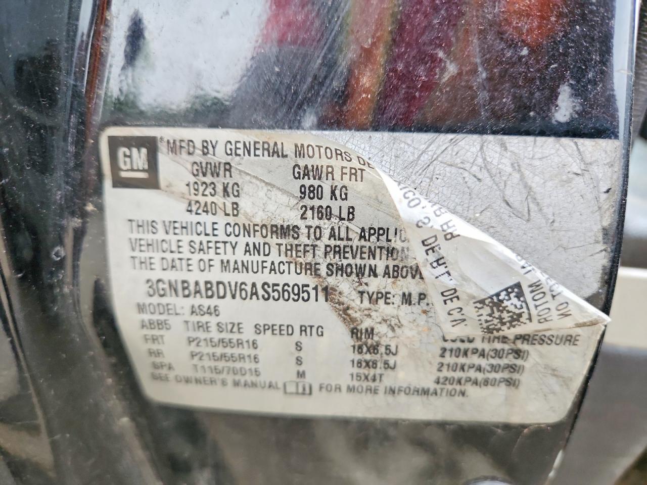 2010 Chevrolet Hhr Lt Черный vin: 3GNBABDV6AS569511