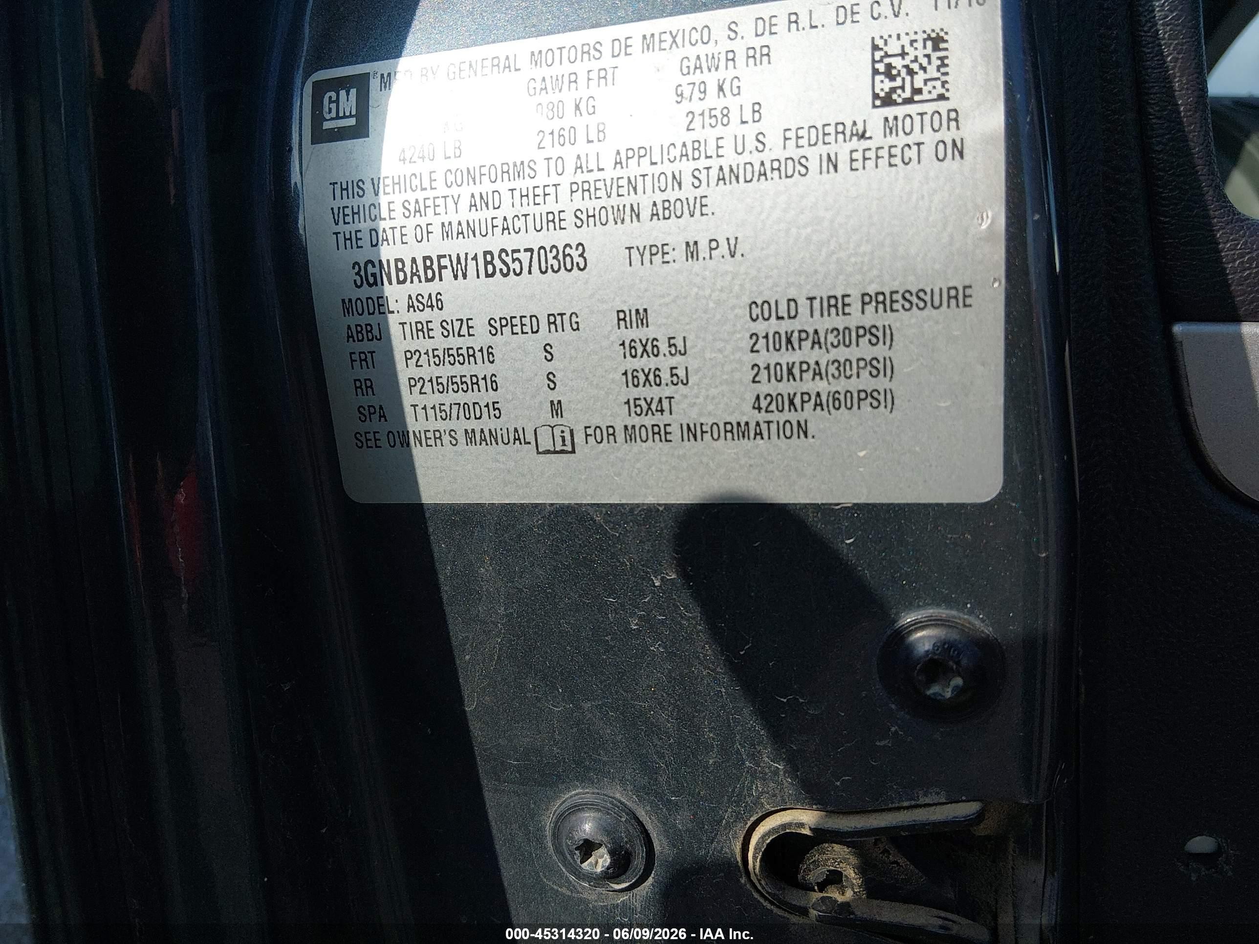 2011 Chevrolet Hhr Lt Gray vin: 3GNBABFW1BS570363