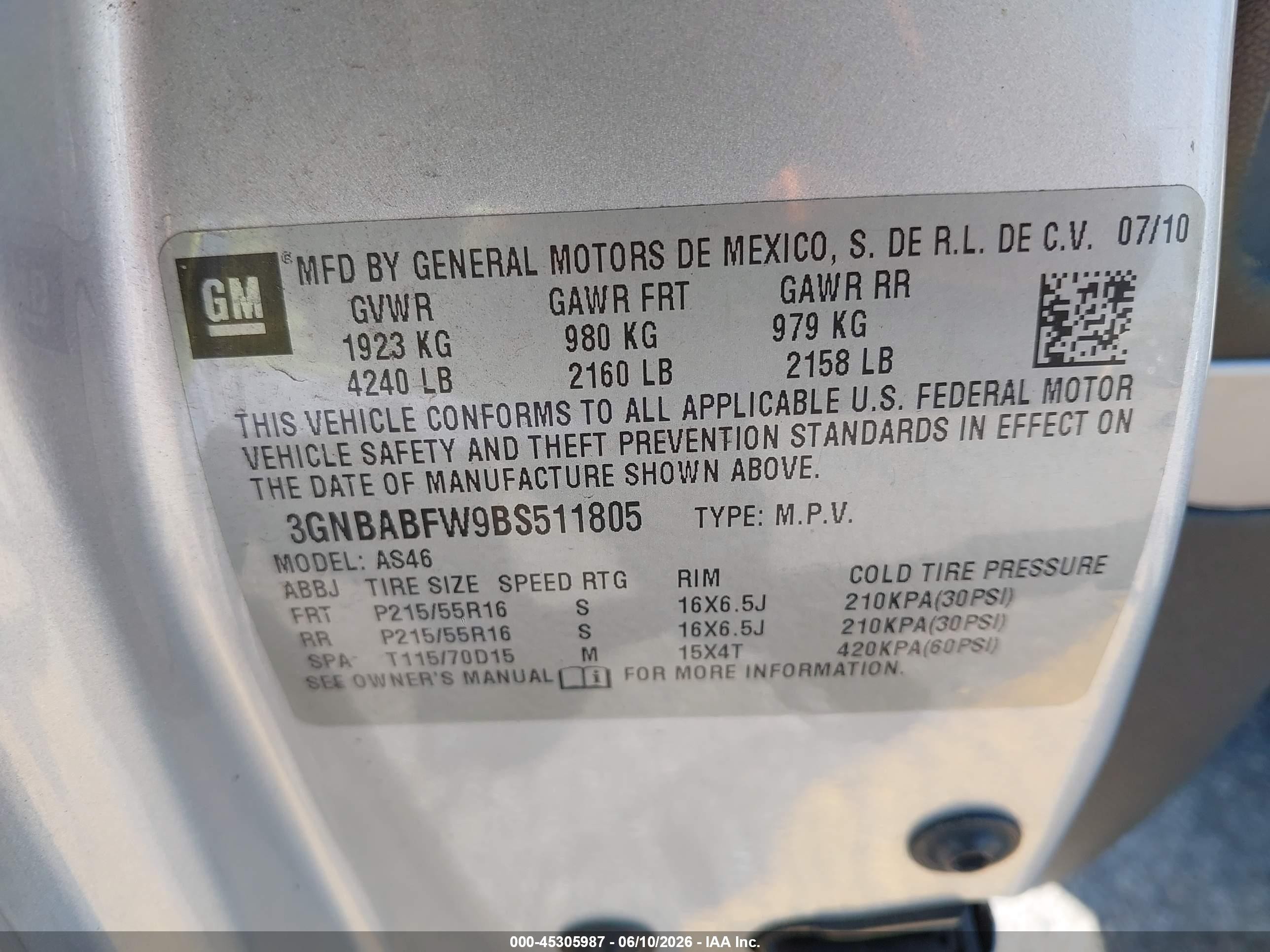 2011 Chevrolet Hhr Lt Silver vin: 3GNBABFW9BS511805