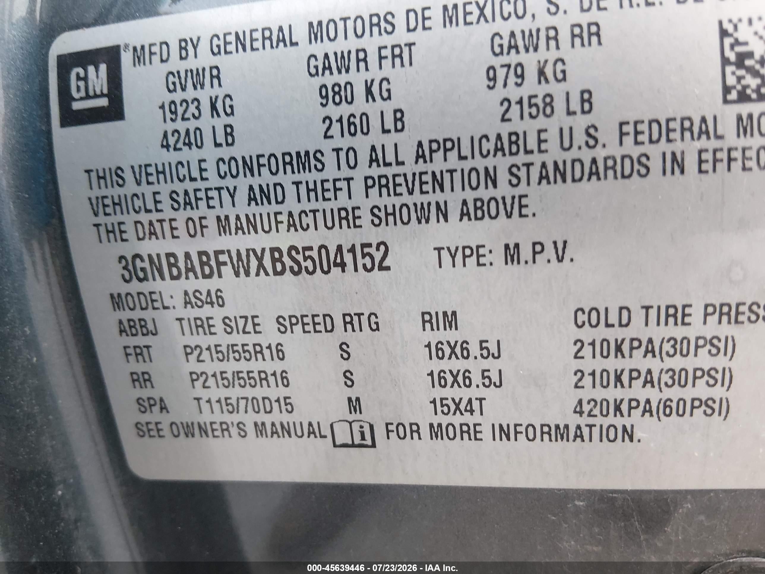 2011 Chevrolet Hhr Lt W/1lt Серый vin: 3GNBABFWXBS504152