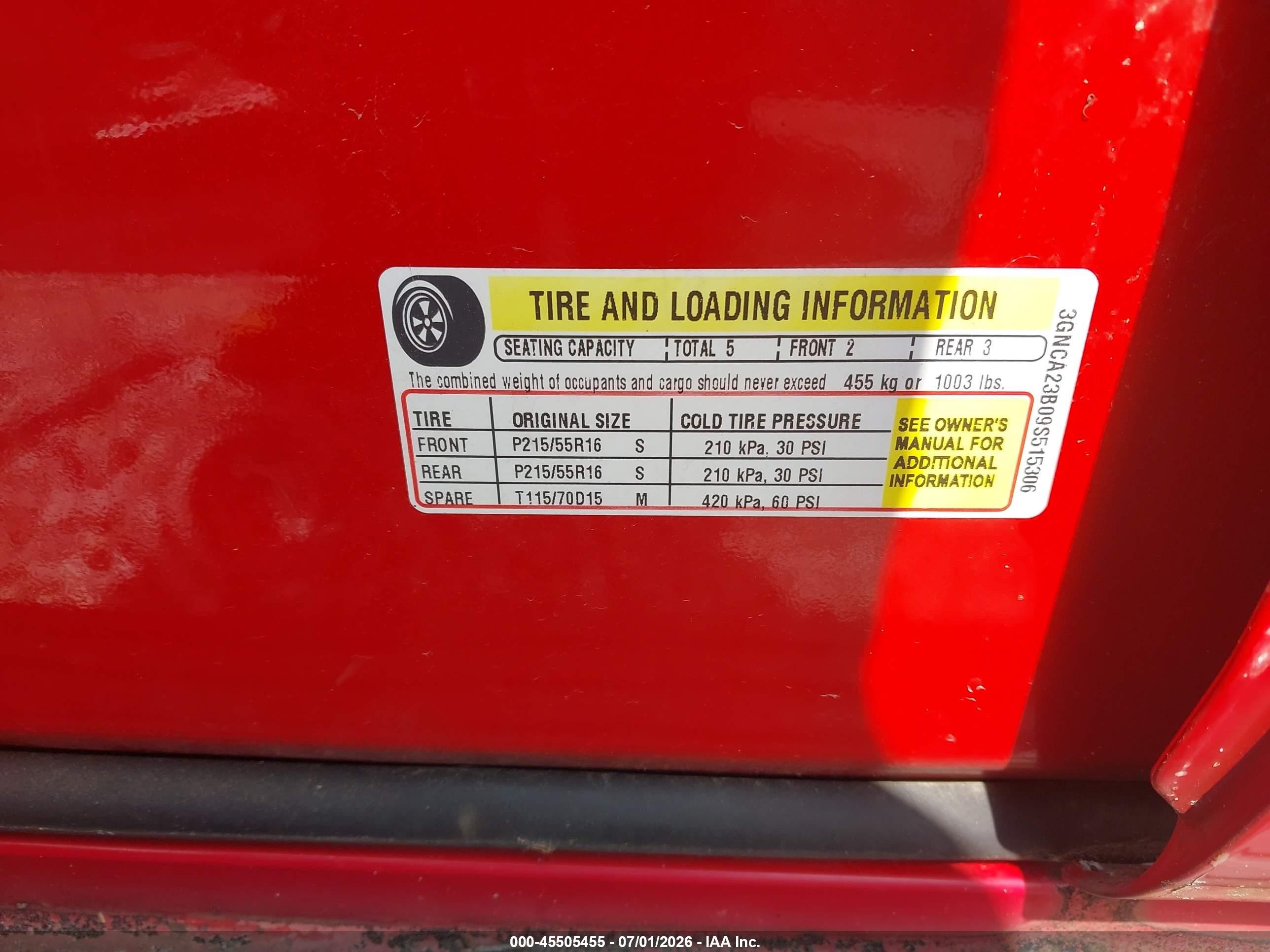 2009 Chevrolet Hhr Lt Red vin: 3GNCA23B09S515306