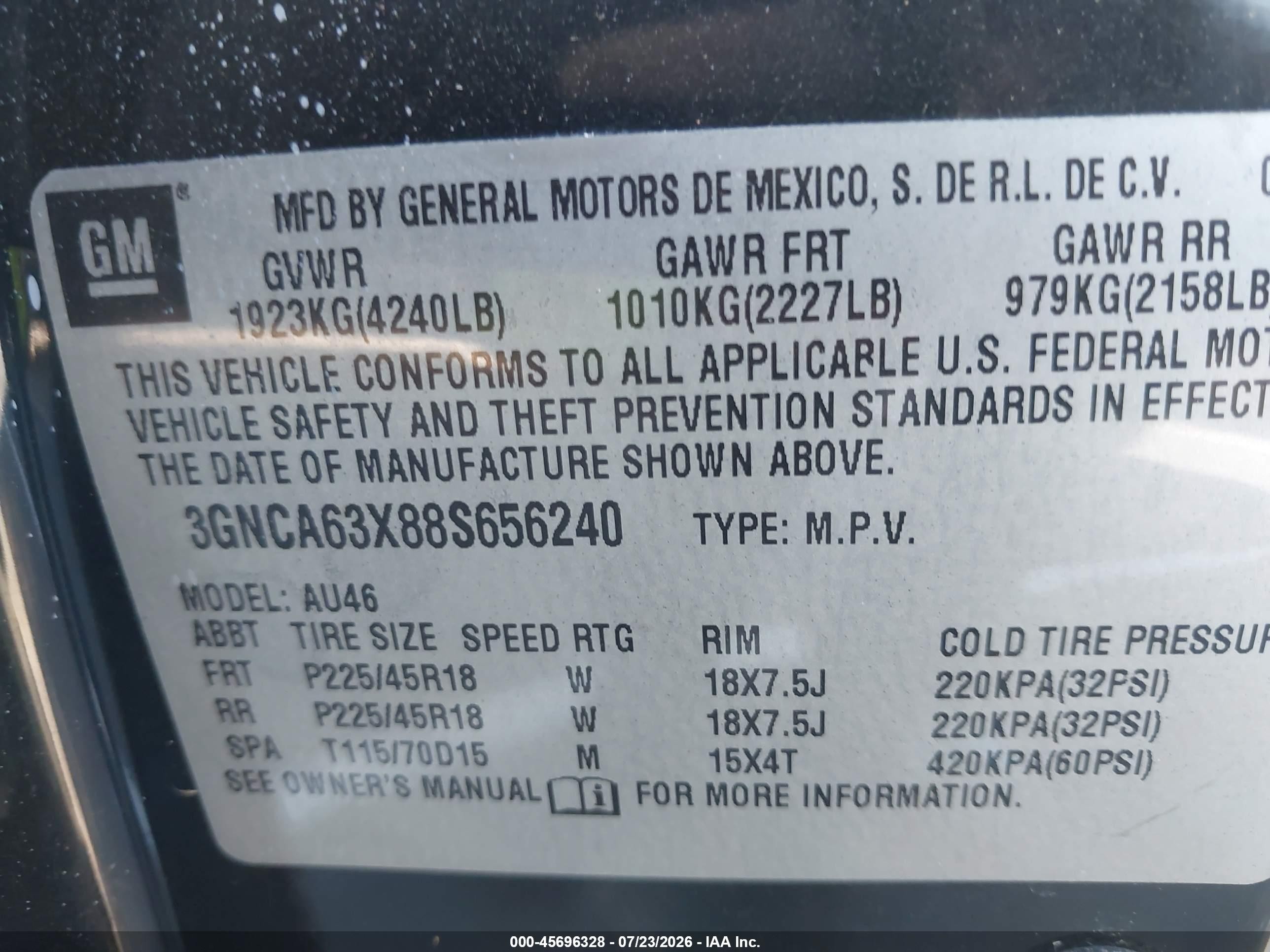 2008 Chevrolet Hhr Ss Black vin: 3GNCA63X88S656240