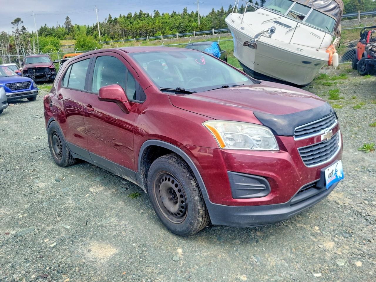 2015 Chevrolet Trax Ls Темно-бордовый vin: 3GNCJKSB9FL201354