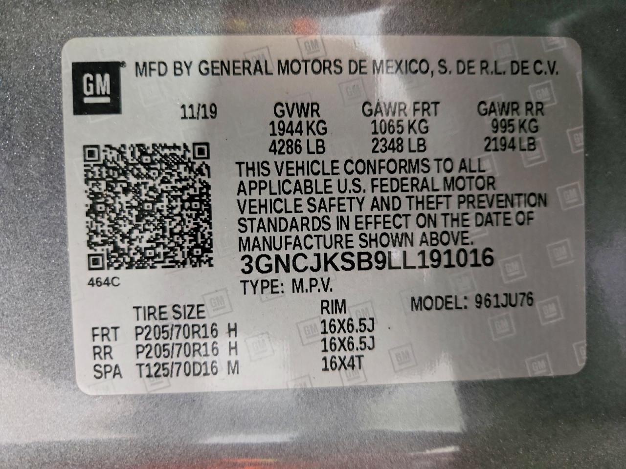 2020 Chevrolet Trax Ls Gray vin: 3GNCJKSB9LL191016