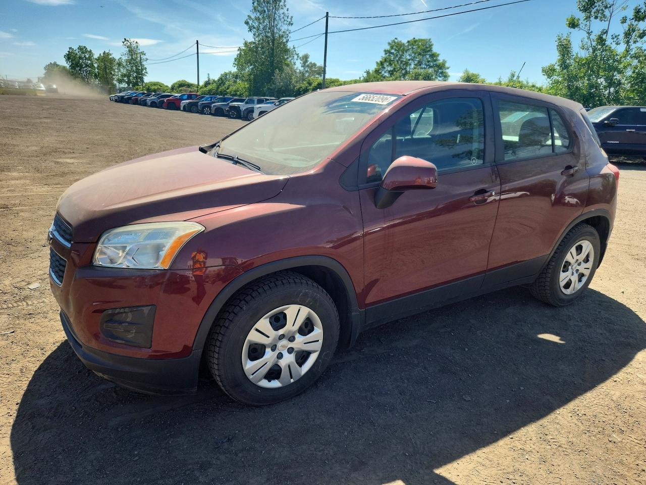 2015 Chevrolet Trax Ls Burgundy vin: 3GNCJKSBXFL150897
