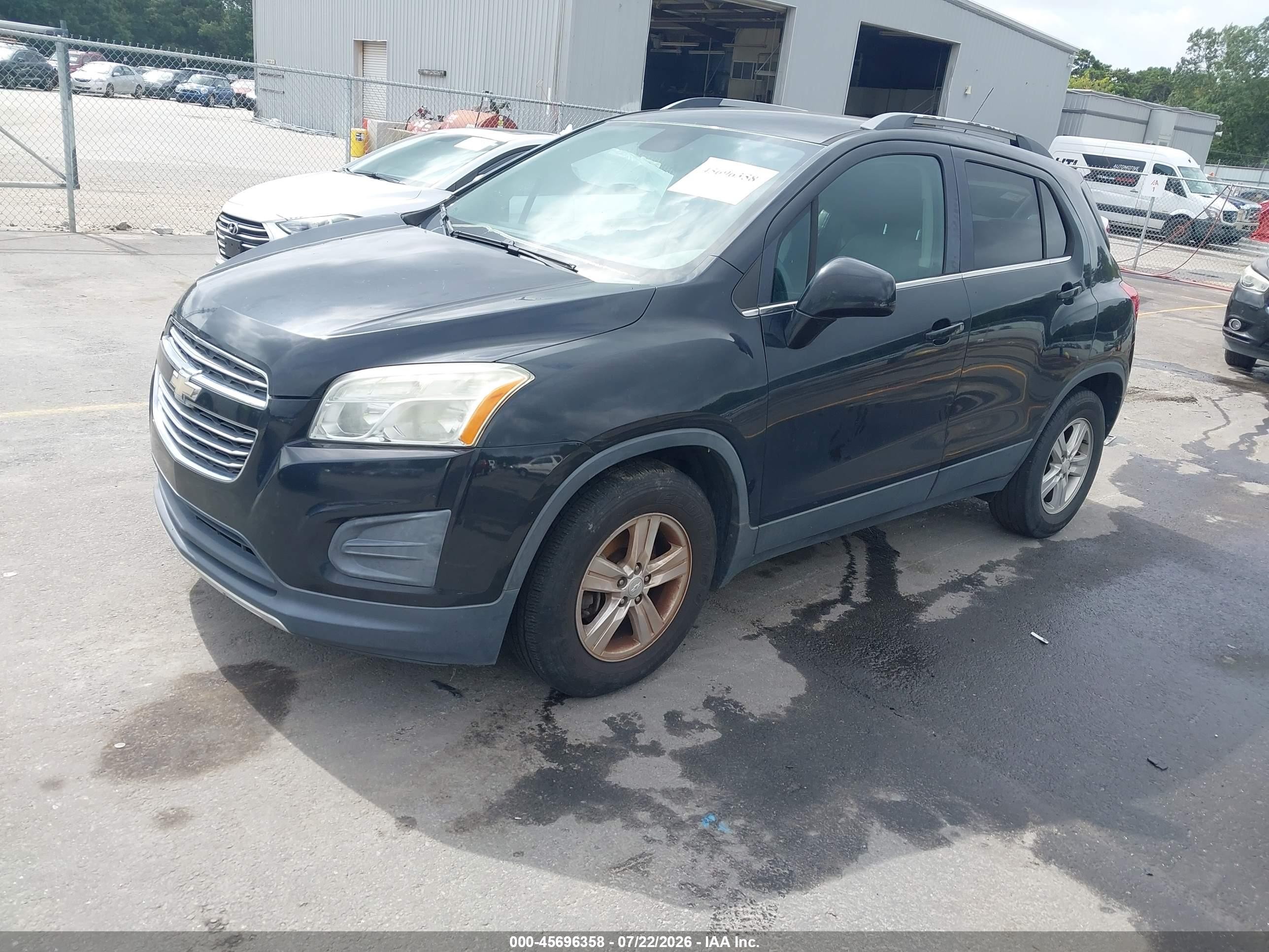 2015 Chevrolet Trax Lt Черный vin: 3GNCJLSB4FL212588
