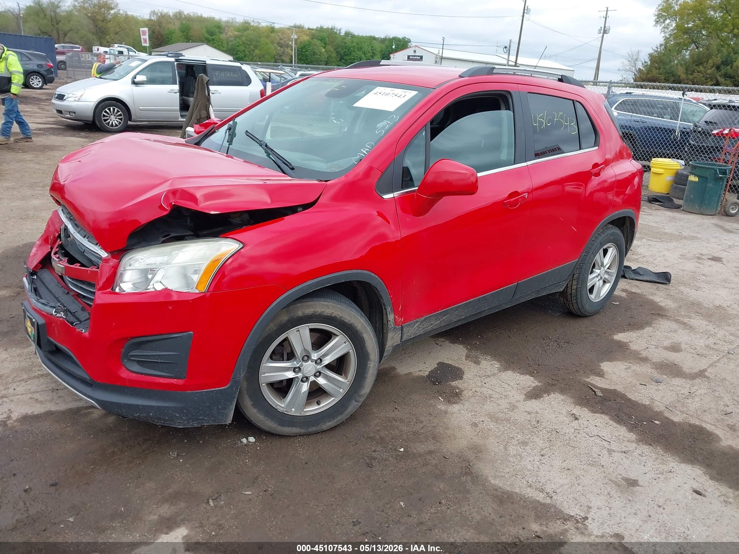 2015 Chevrolet Trax Lt Red vin: 3GNCJLSB5FL239606