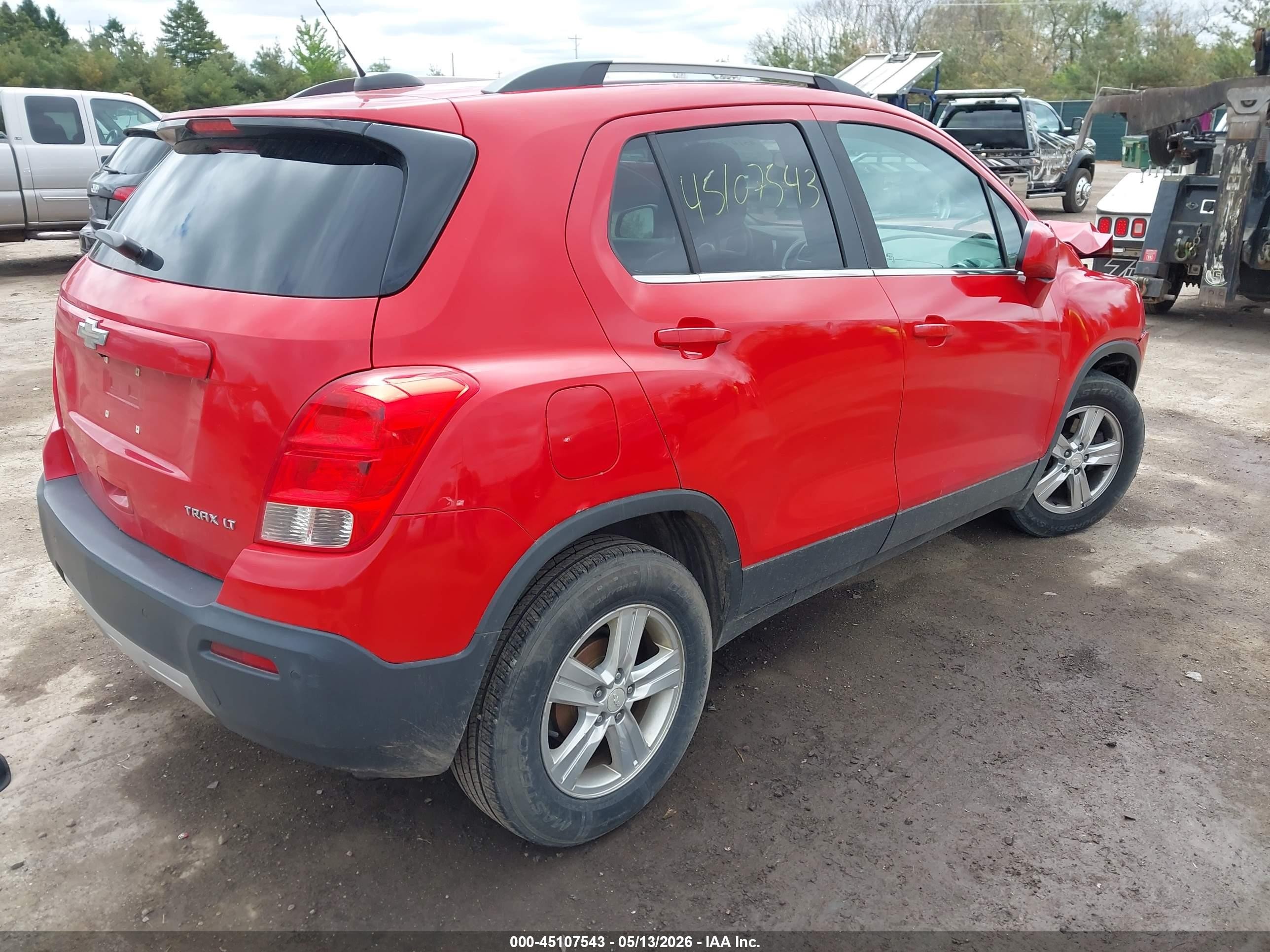2015 Chevrolet Trax Lt Red vin: 3GNCJLSB5FL239606