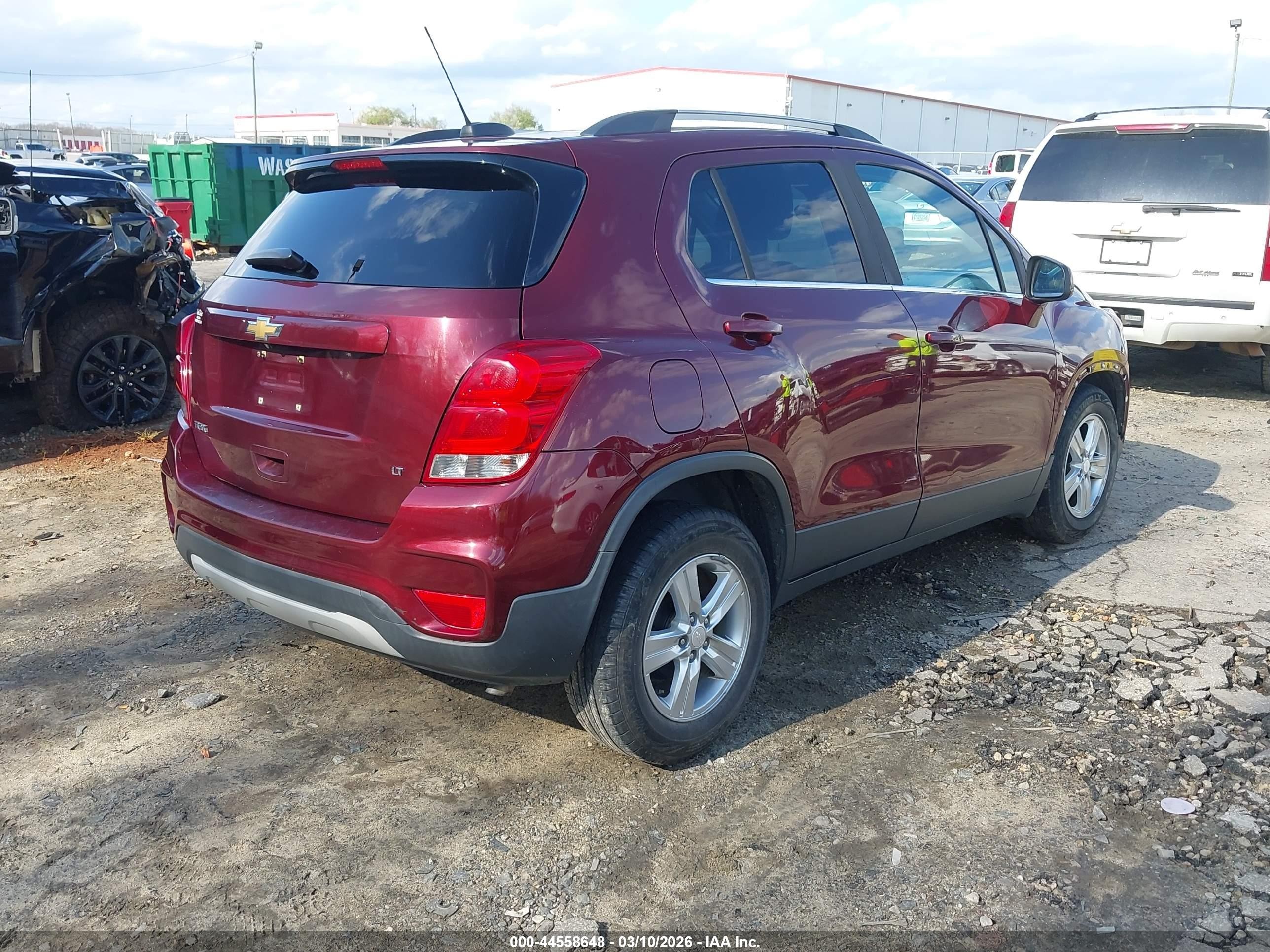 2017 Chevrolet Trax Lt Бордовый vin: 3GNCJLSB5HL165686