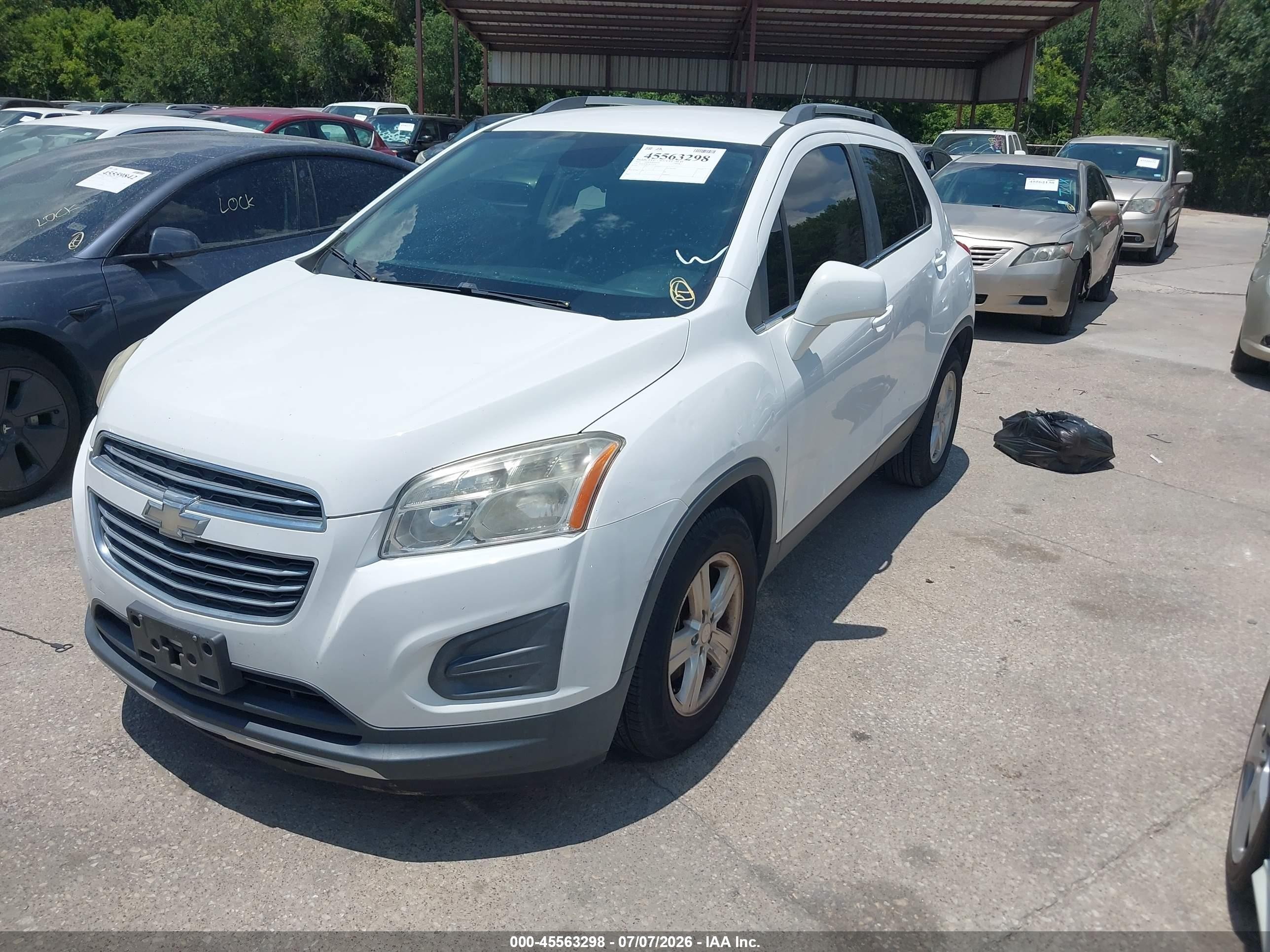2015 Chevrolet Trax Lt White vin: 3GNCJLSB7FL232432
