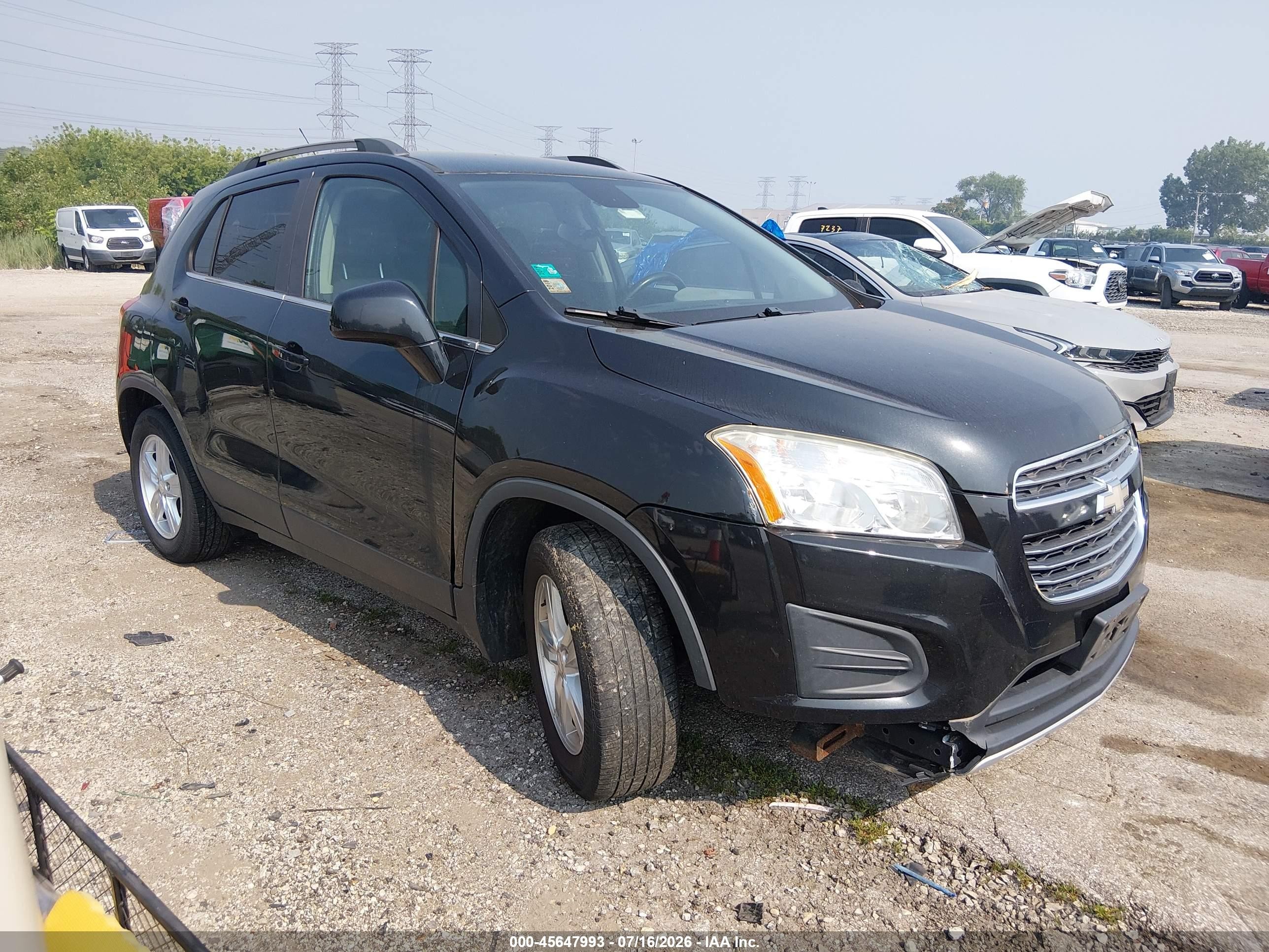 2015 Chevrolet Trax Lt Black vin: 3GNCJLSB7FL243964