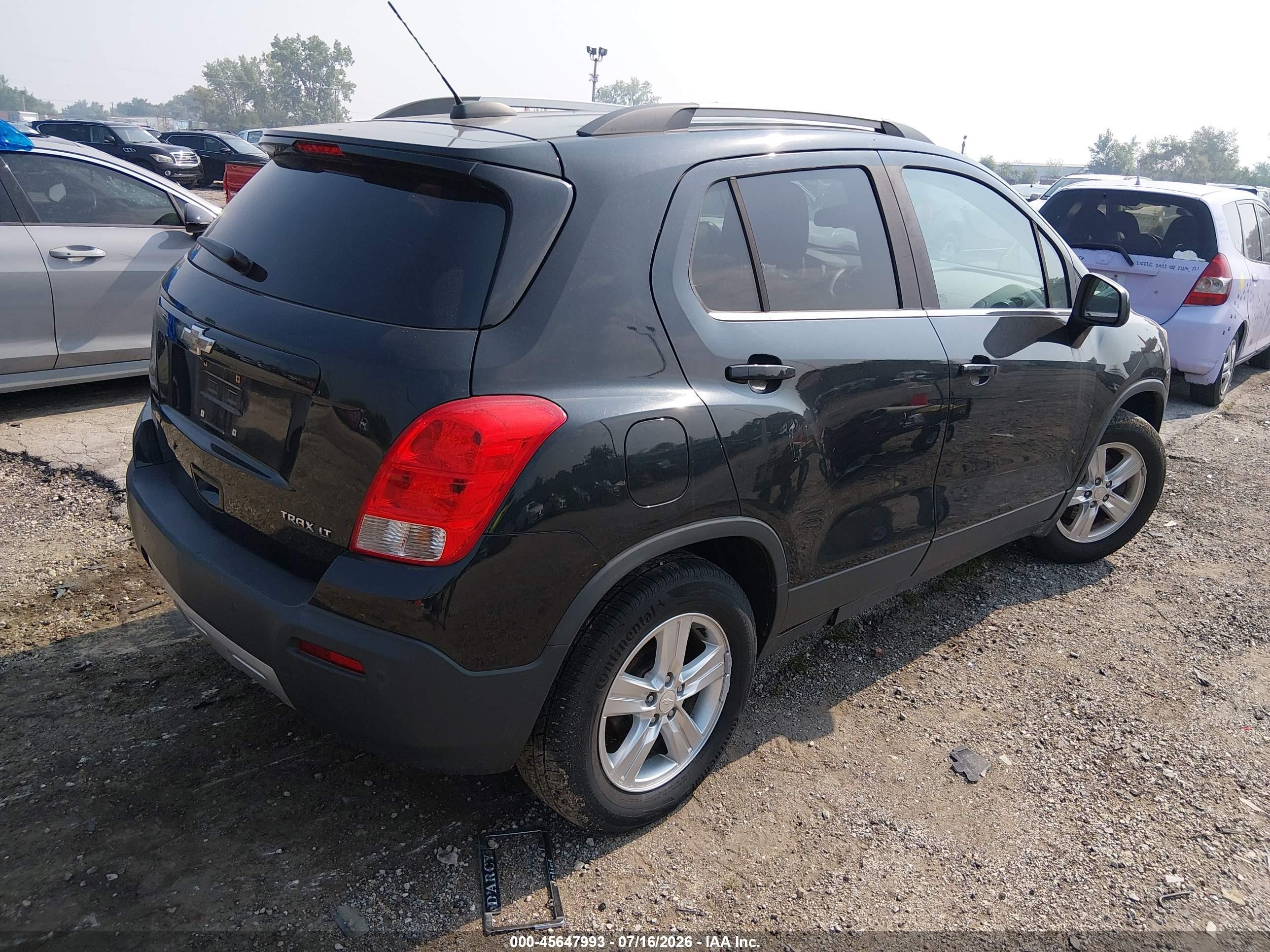 2015 Chevrolet Trax Lt Black vin: 3GNCJLSB7FL243964