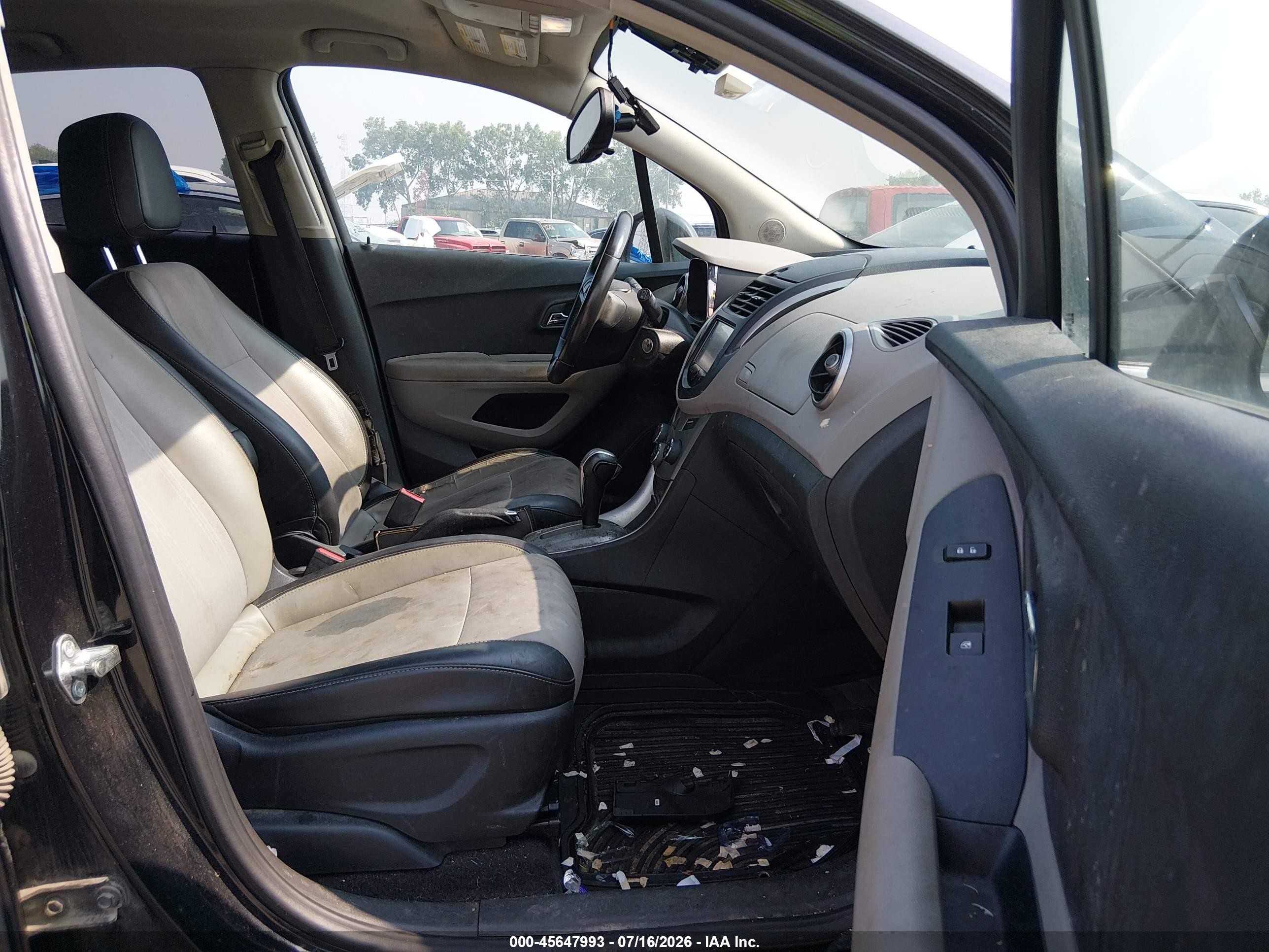 2015 Chevrolet Trax Lt Black vin: 3GNCJLSB7FL243964