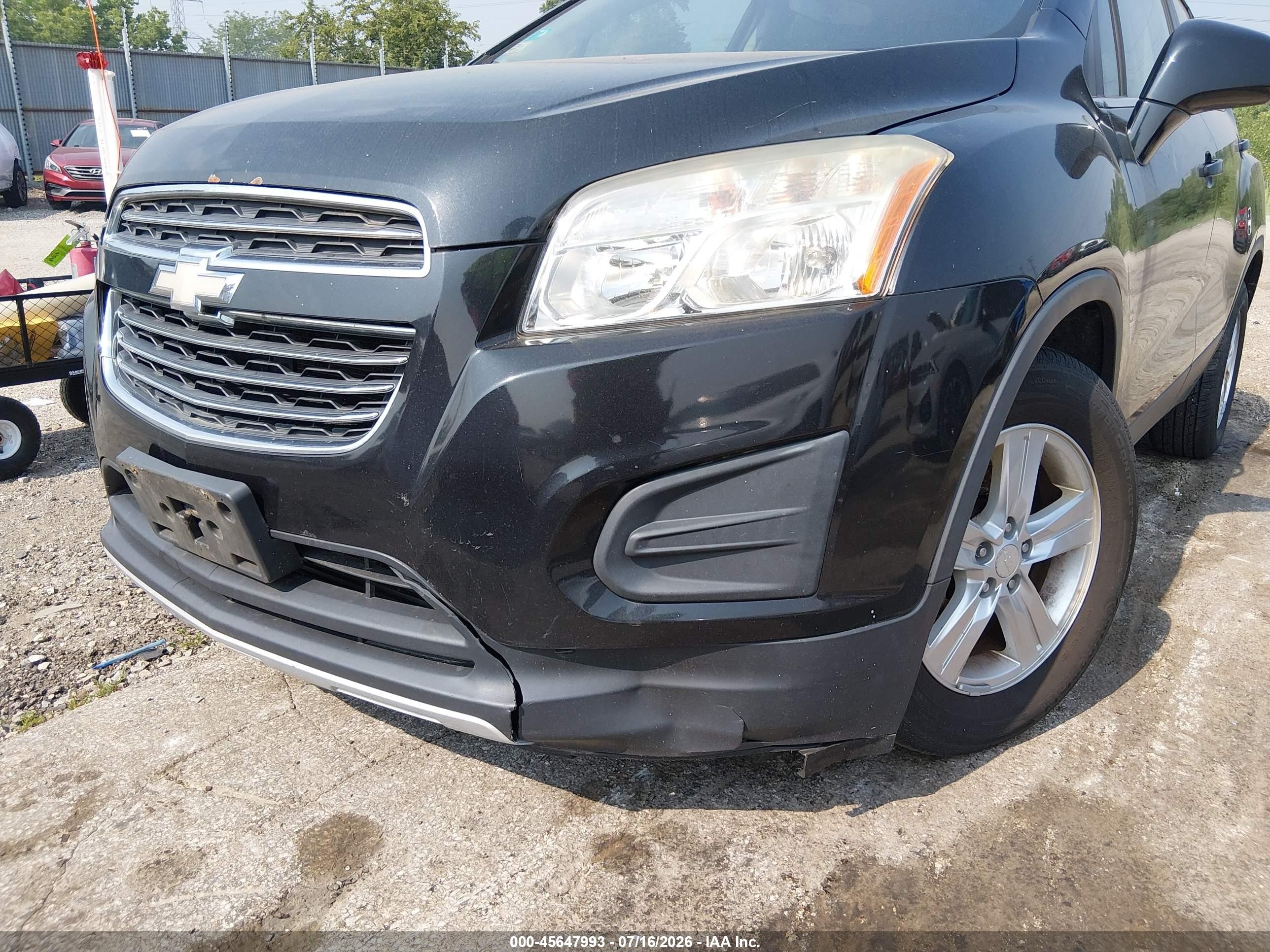 2015 Chevrolet Trax Lt Black vin: 3GNCJLSB7FL243964