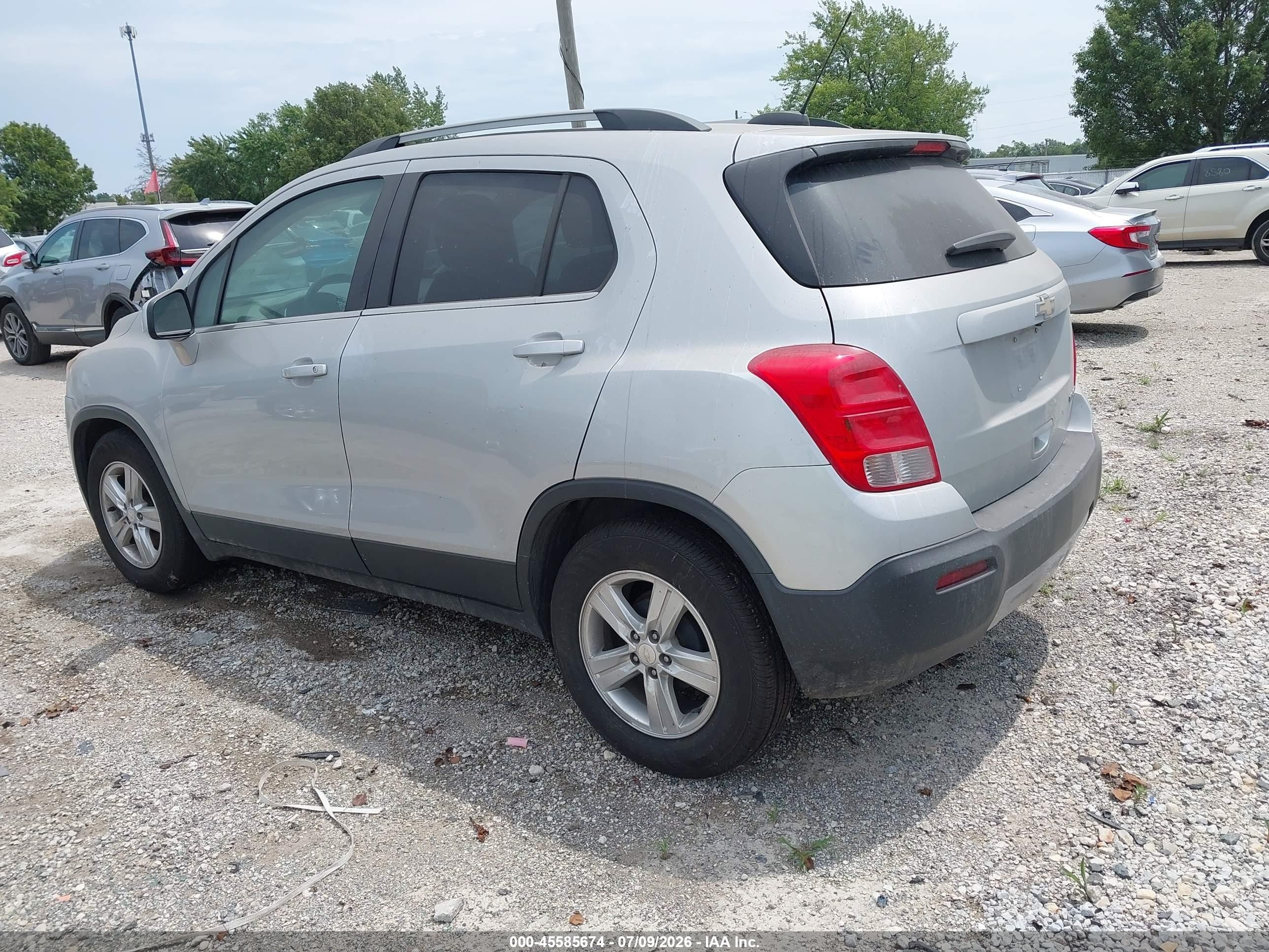2015 Chevrolet Trax Lt Silver vin: 3GNCJLSB8FL229510