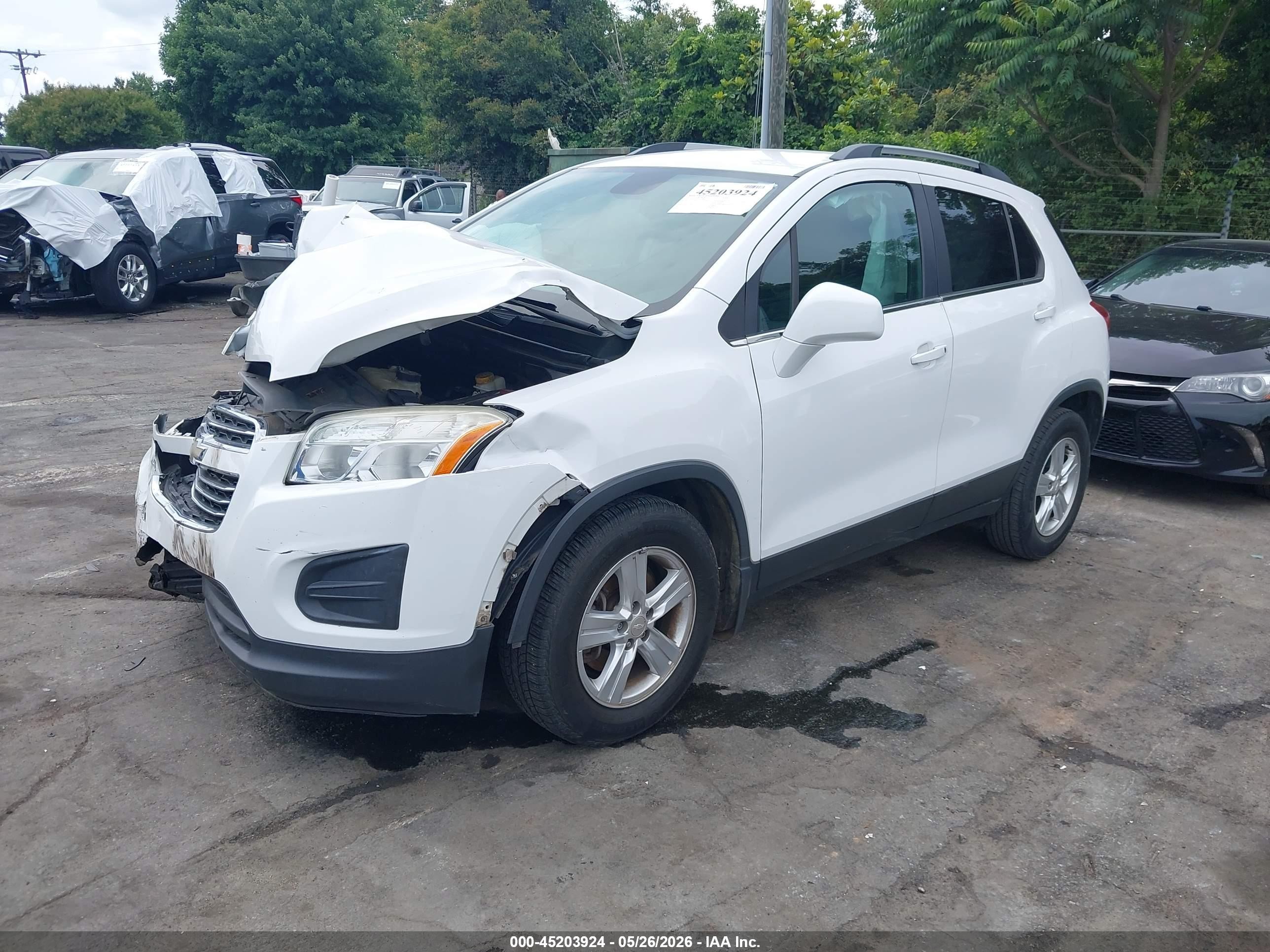 2015 Chevrolet Trax Lt White vin: 3GNCJLSBXFL170864