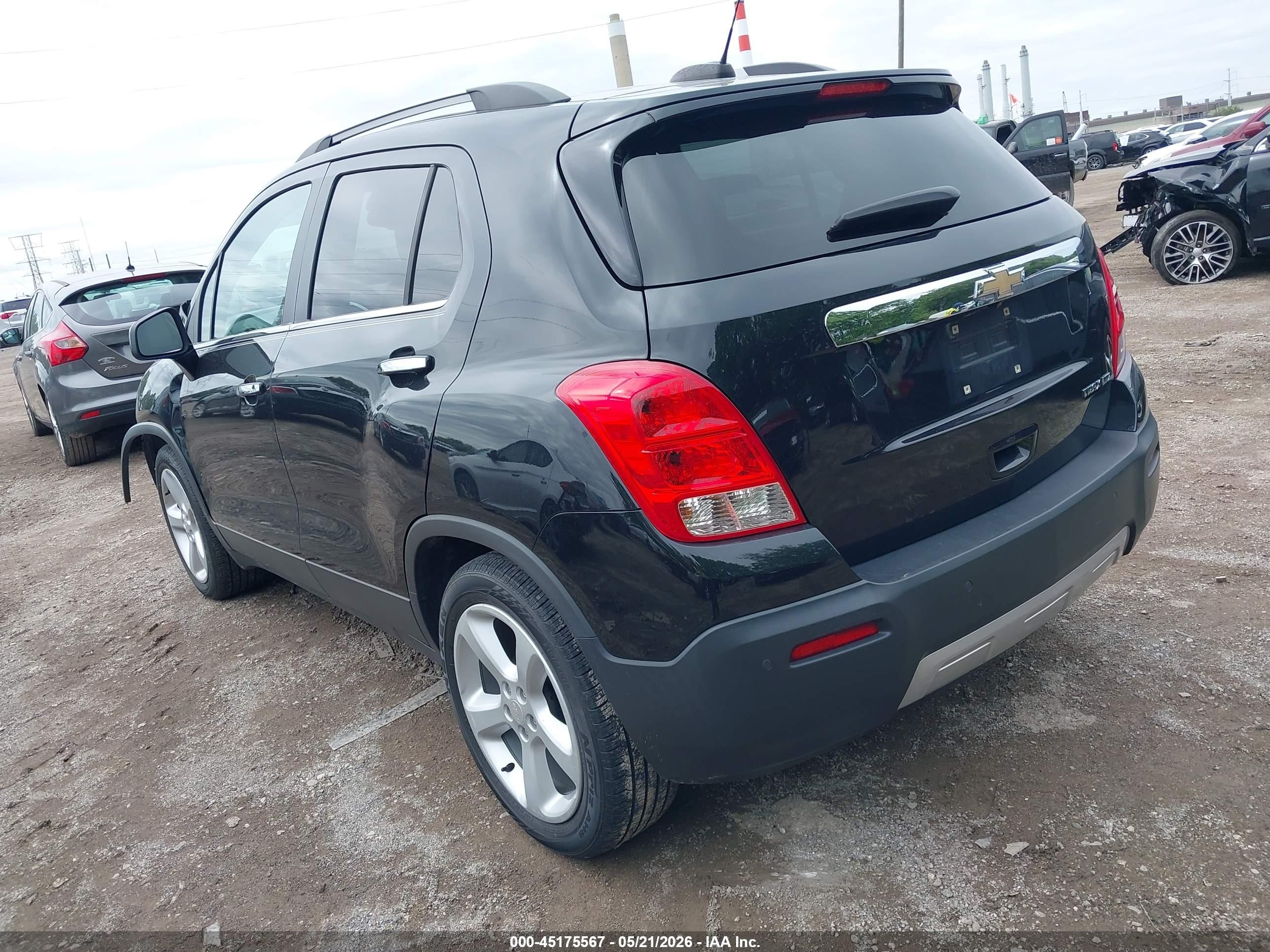 2015 Chevrolet Trax Ltz Black vin: 3GNCJNSB2FL184138