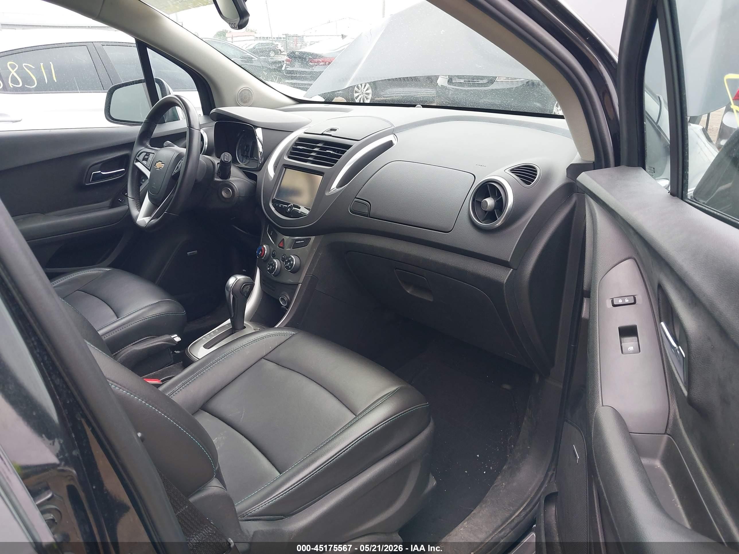 2015 Chevrolet Trax Ltz Black vin: 3GNCJNSB2FL184138